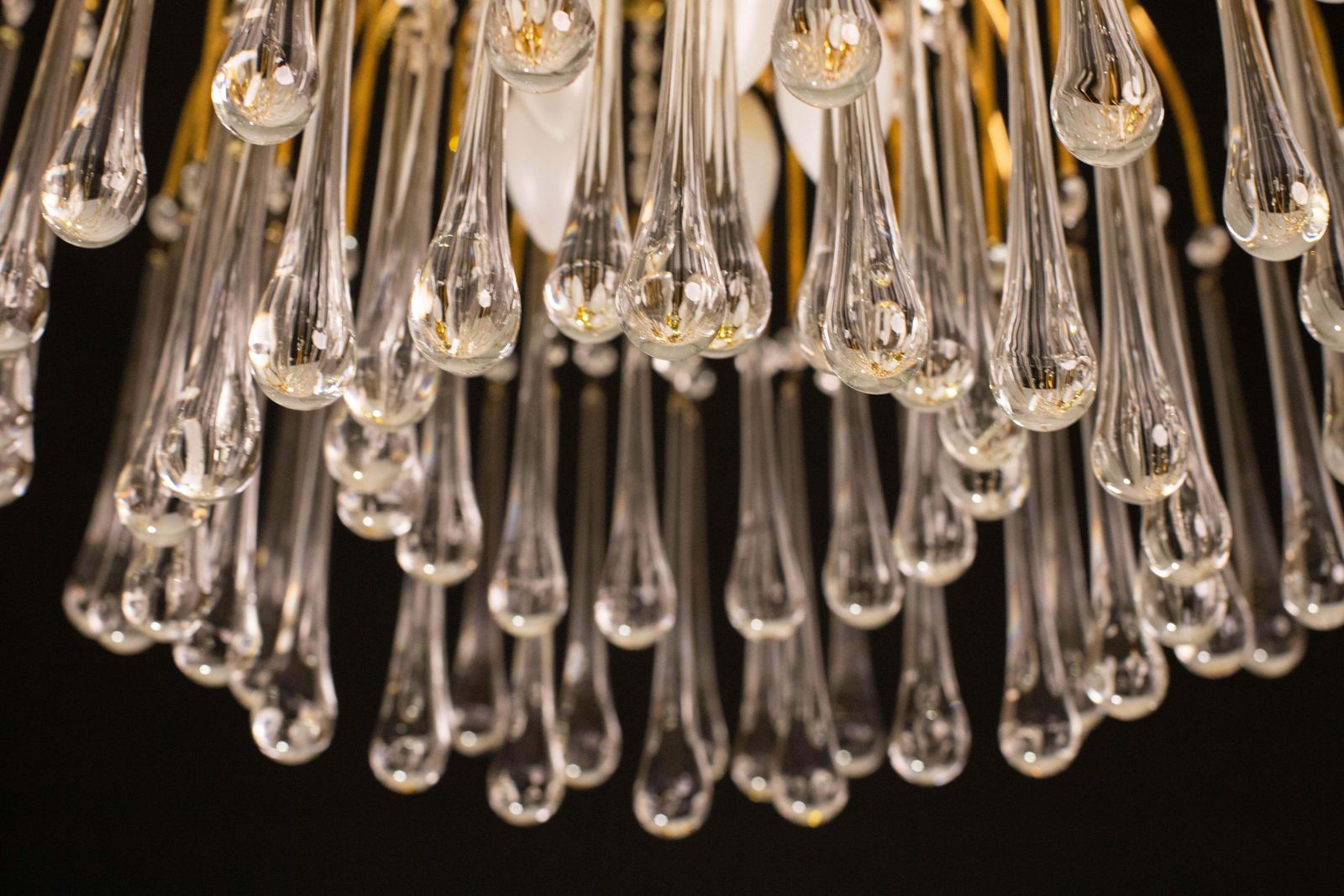 photo for sale Pair Of Lady White, Murano Chandelier White Drops, 1970s