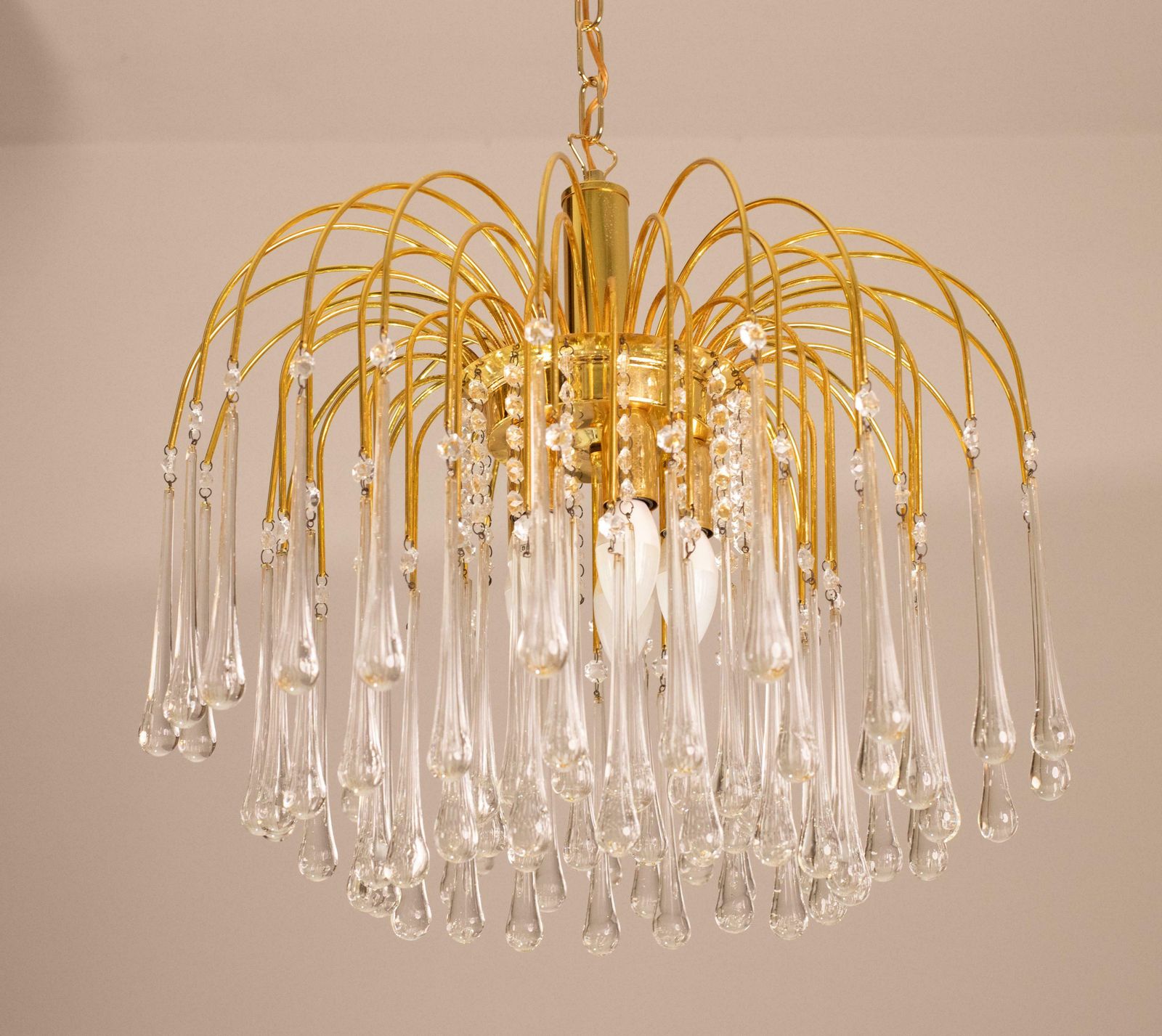 photo buy Pair Of Lady White, Murano Chandelier White Drops, 1970s