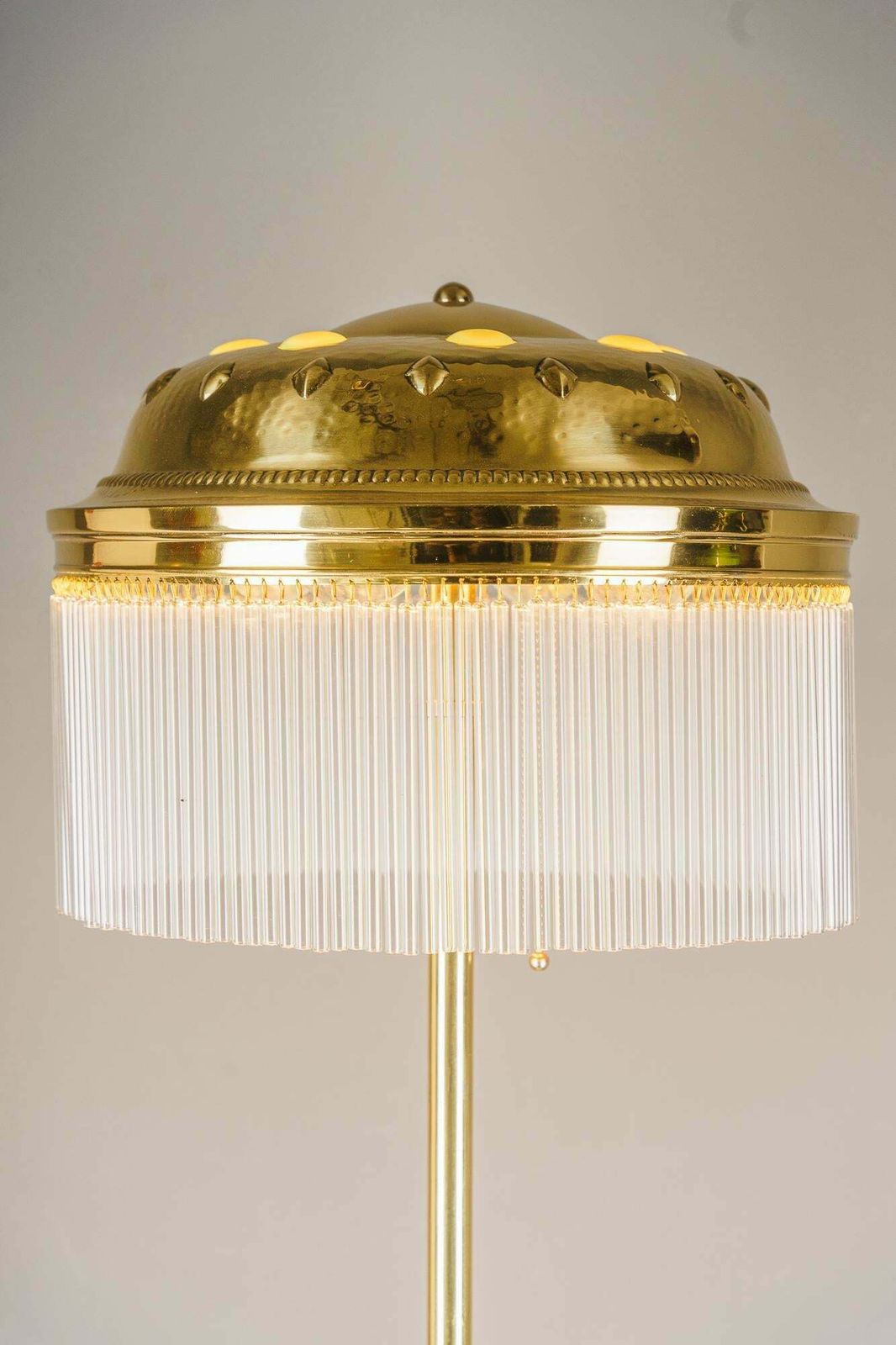 2442.0 Adjustable Art Deco Floor Lamp With Opaline Glass Stones On The Shade 1920s photo