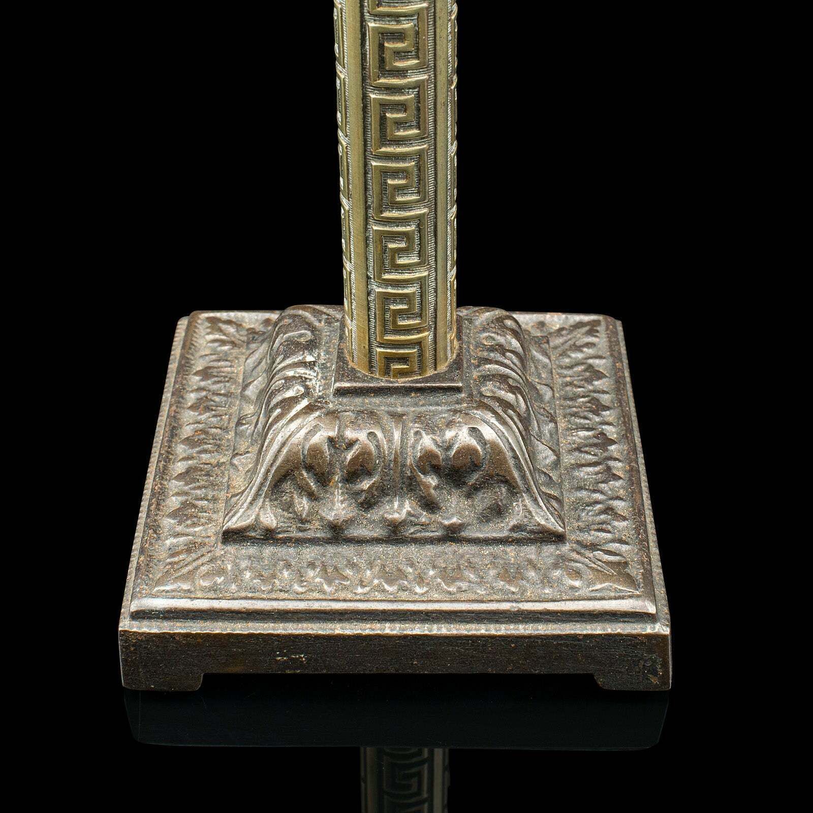 Pair Of Antique Aesthetic Period Candlesticks, English, Brass, Stand, Victorian photo vintage