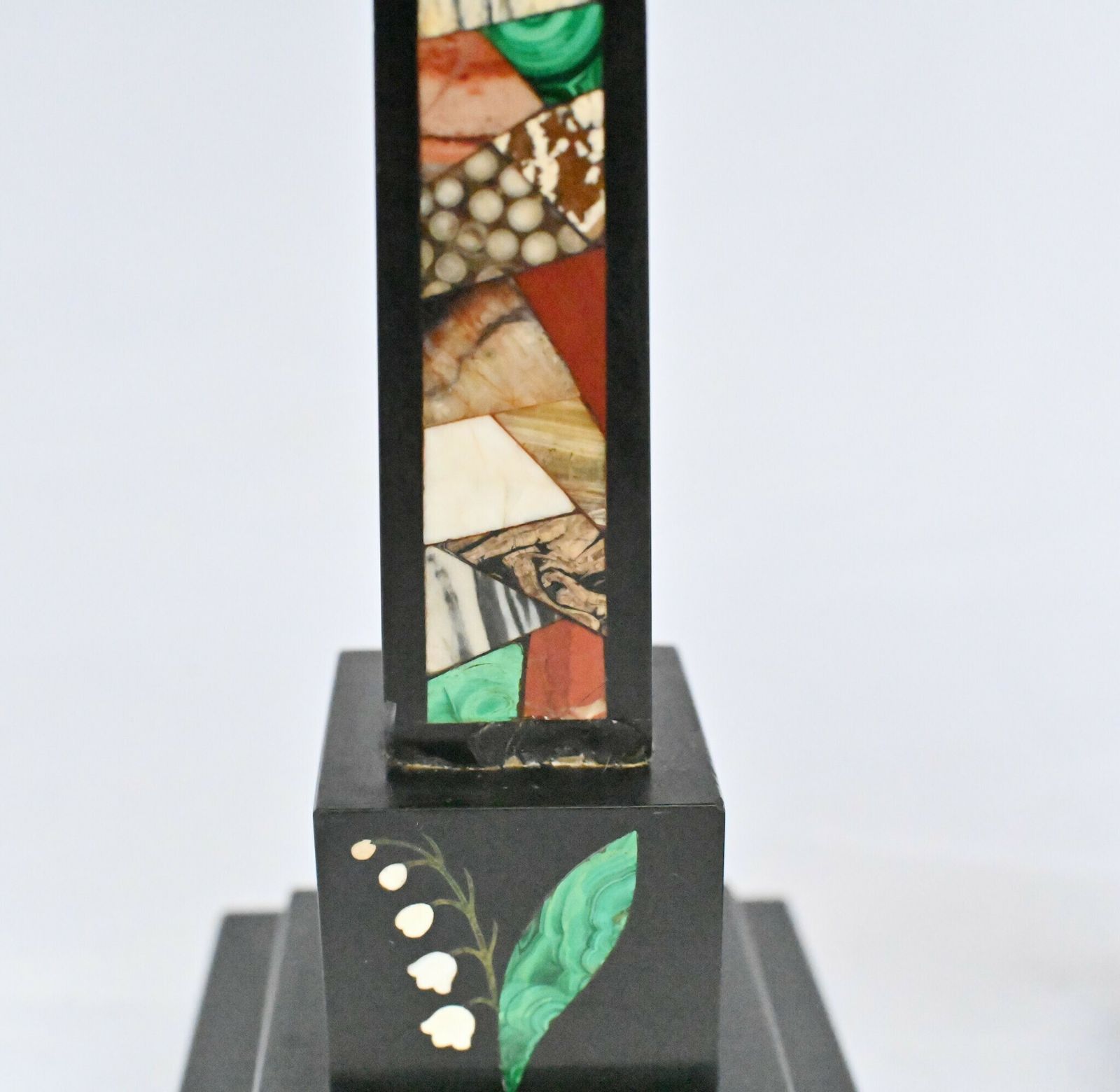 photo vintage Pair Grand Tour Obelisks Marble Pietra Dura