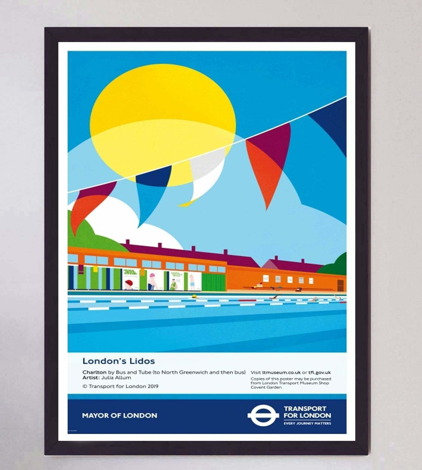 Tfl   London's Lido's Charlton Original Vintage Poster photo furniture