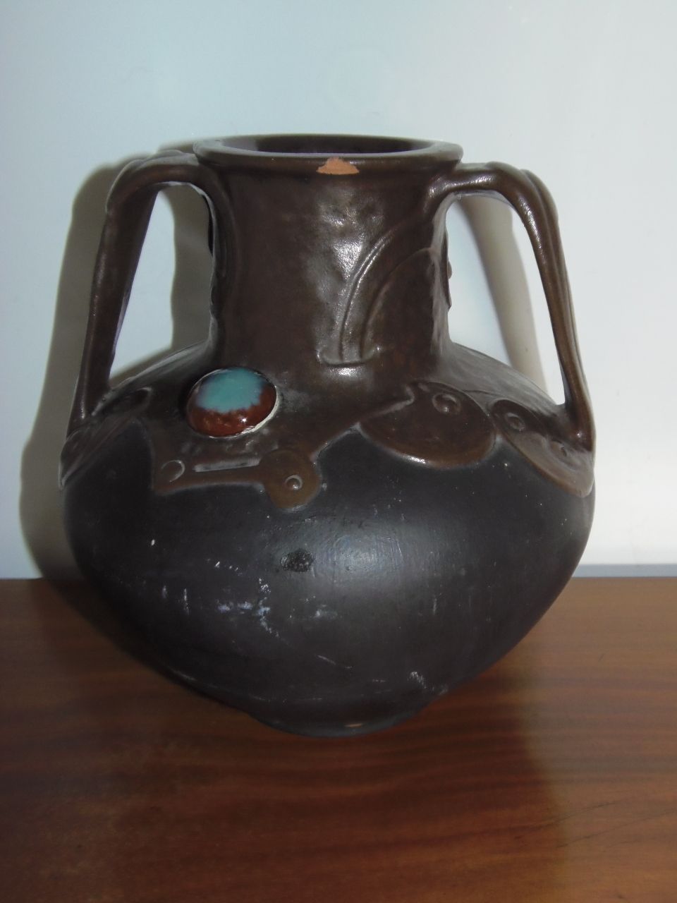 Arts And Crafts Jewelled Vase . photo for sale