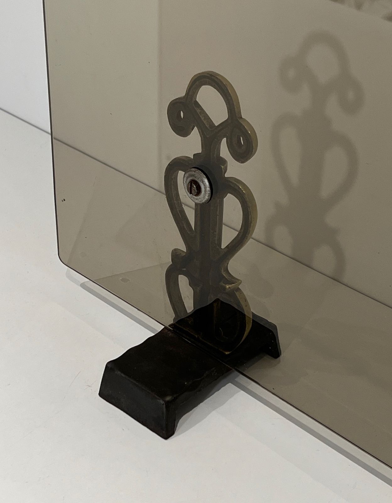 photo buy Modernist Fire Screen In Smoked Glass And Bronze