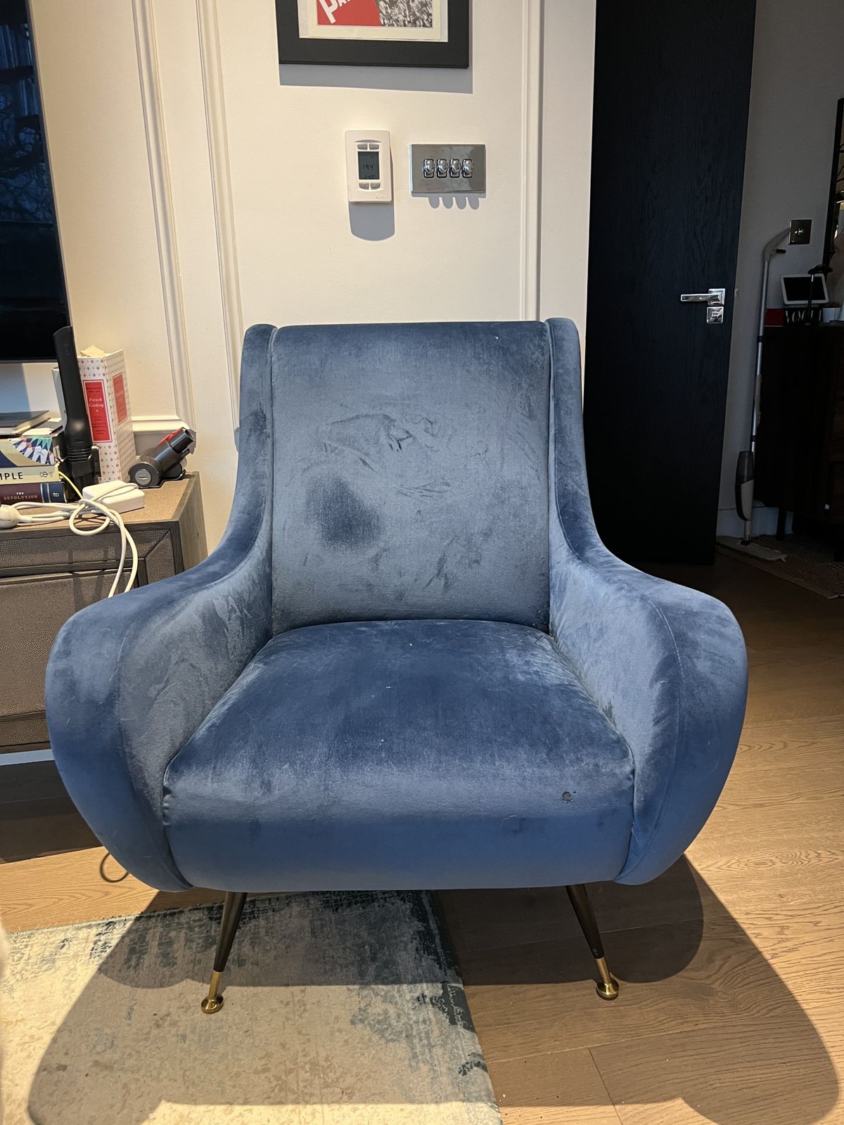 Eichholtz Blue Armchair, 21st Century photo for sale