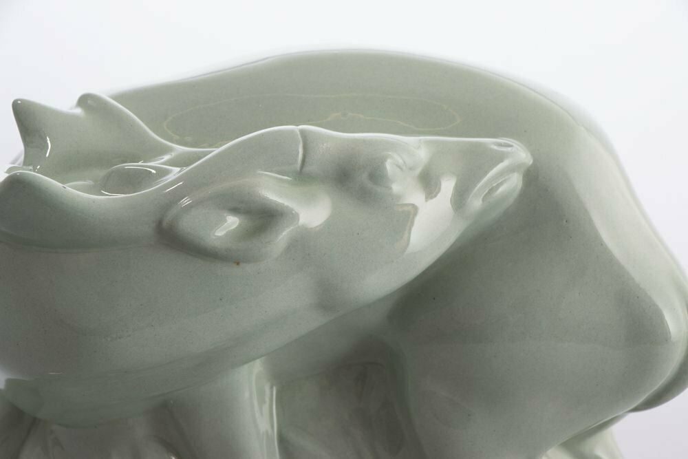 Art Deco John Skeaping For Wedgwood ''Fallow Deer'' In Celadon Glaze, Signed C.1930 photo for sale