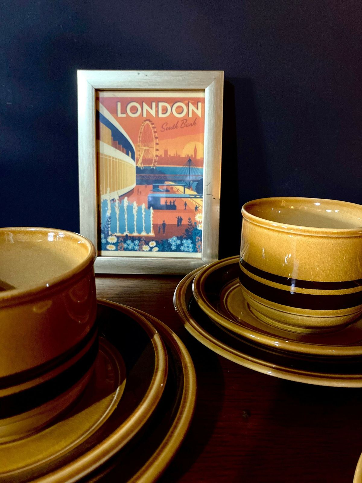 Vintage, Tan And Brown, Retro , Cups. Coffee / Tea . Set Of 2, 1960s. Housewarming Gift. Staffordshire Pottery. photo Home Decor