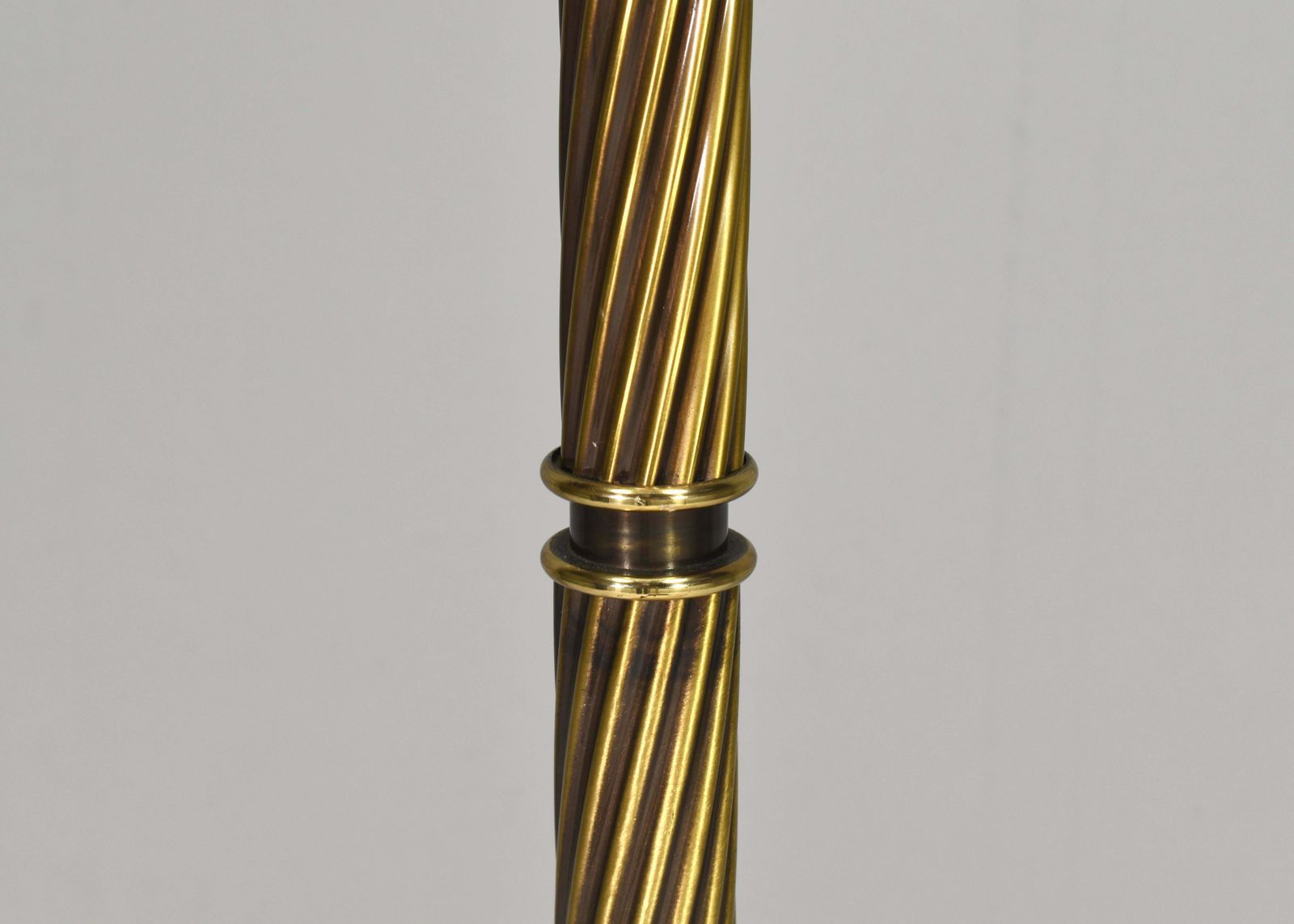 Relco Milano Turned Brass And Opaline Glass Floor Lamp, Italy   Circa 1970 photo vinterior
