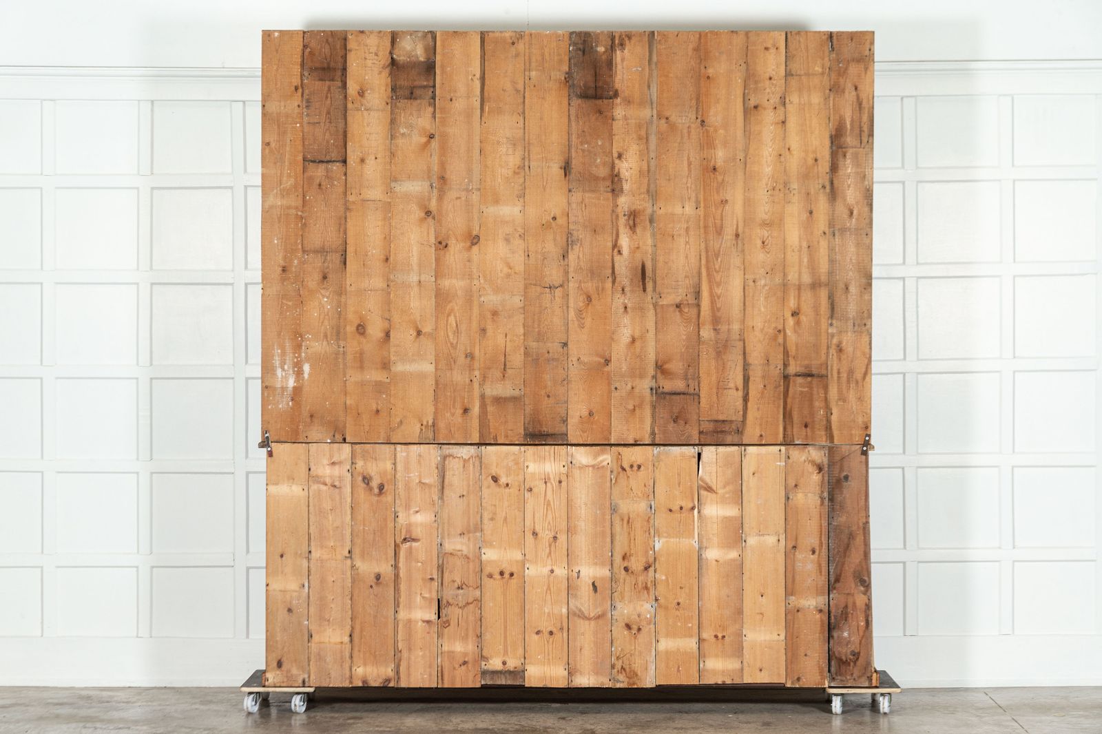 Furniture Monumental 19thc English Pine Waterfall Dresser photo