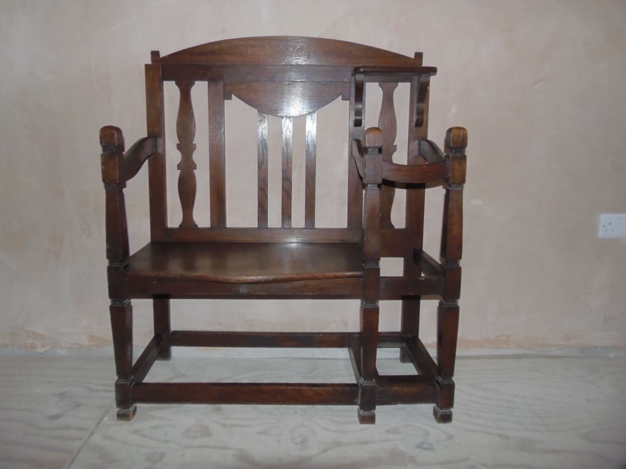 Arts And Crafts Oak Hall Seat And Stand . photo furniture