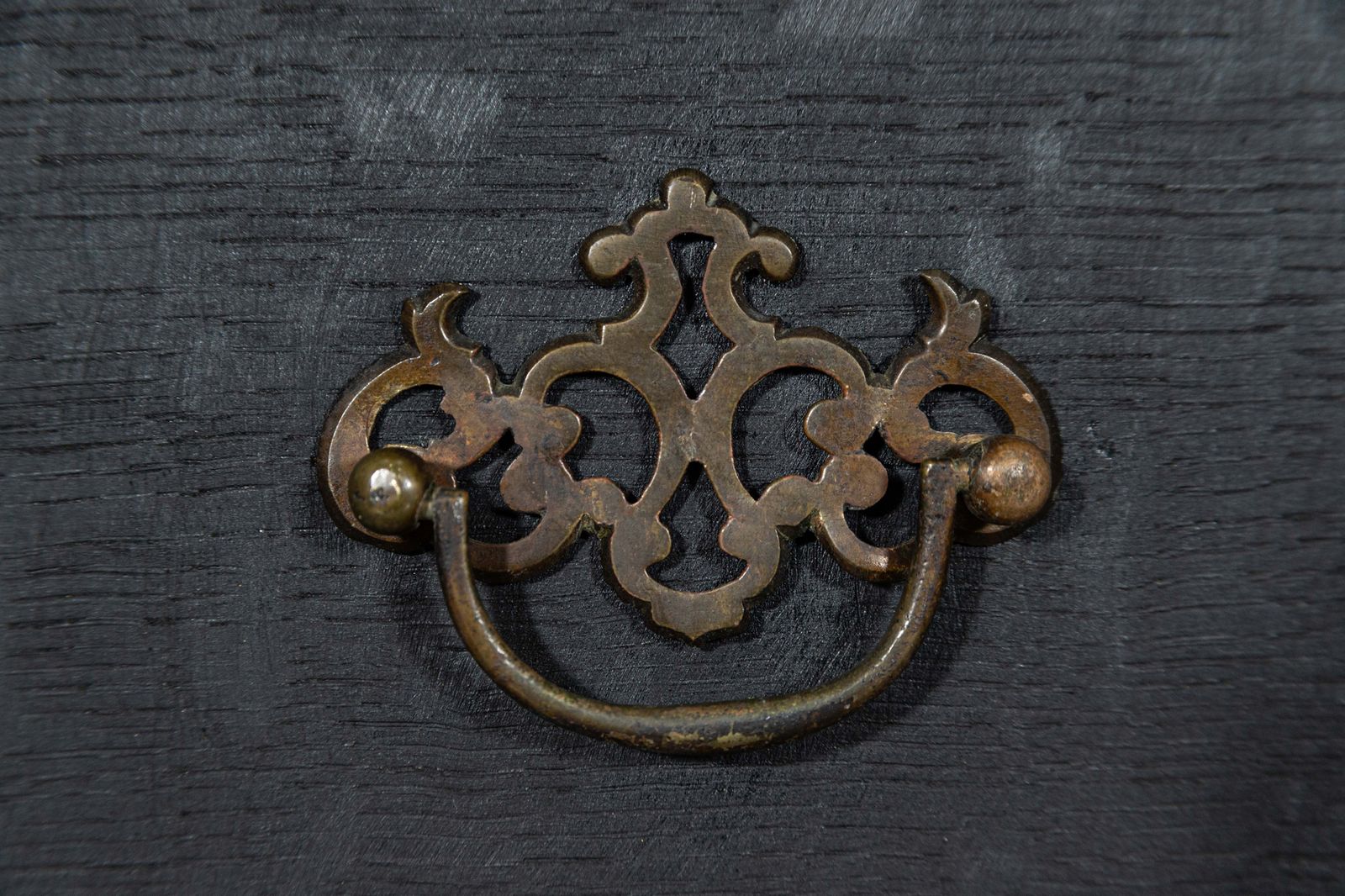 Furniture Large English 19thc Grain Ebonised Oak Dresser Base photo