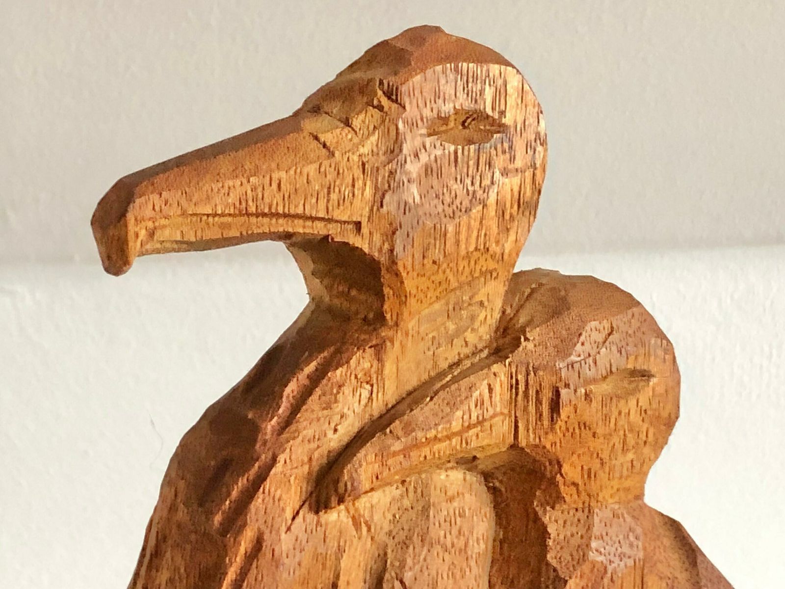 Pair Of Original Danish Sculptures Of Birds In Wood From The 1980s By Hn photo Art