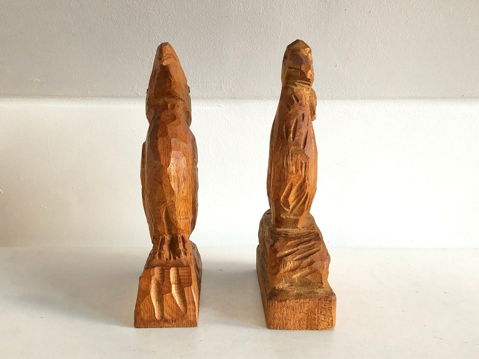 Pair Of Original Danish Sculptures Of Birds In Wood From The 1980s By Hn photo buy