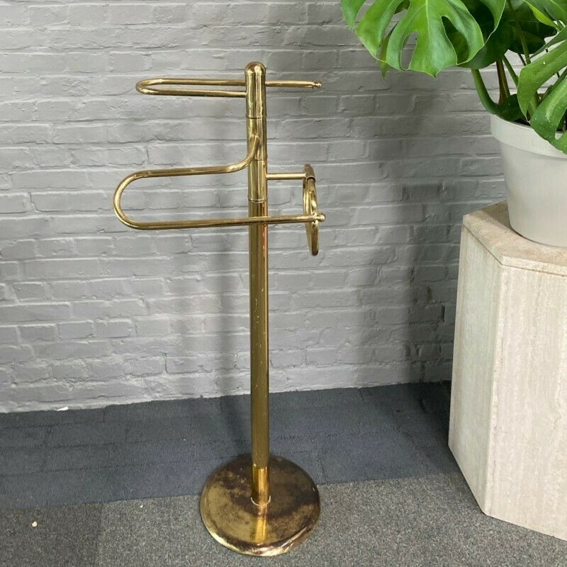 Vintage Brass & Messing Towel Stand   1980's photo vintage