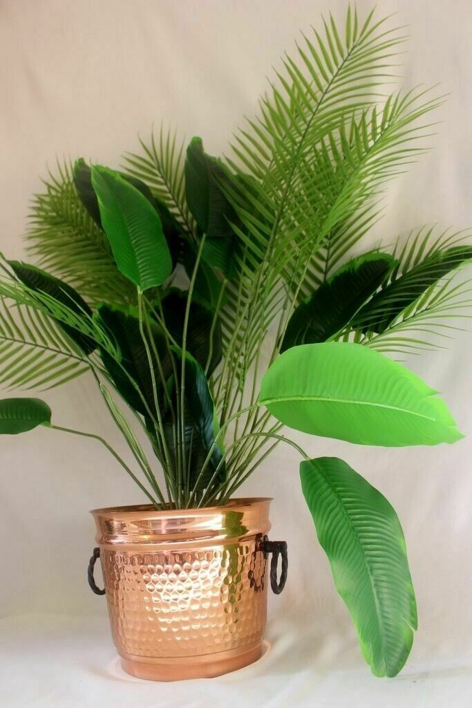 French Vintage Hammered Copper Planter Pot Of Villedieu Ice Bucket 20 X 17 Cm photo for sale