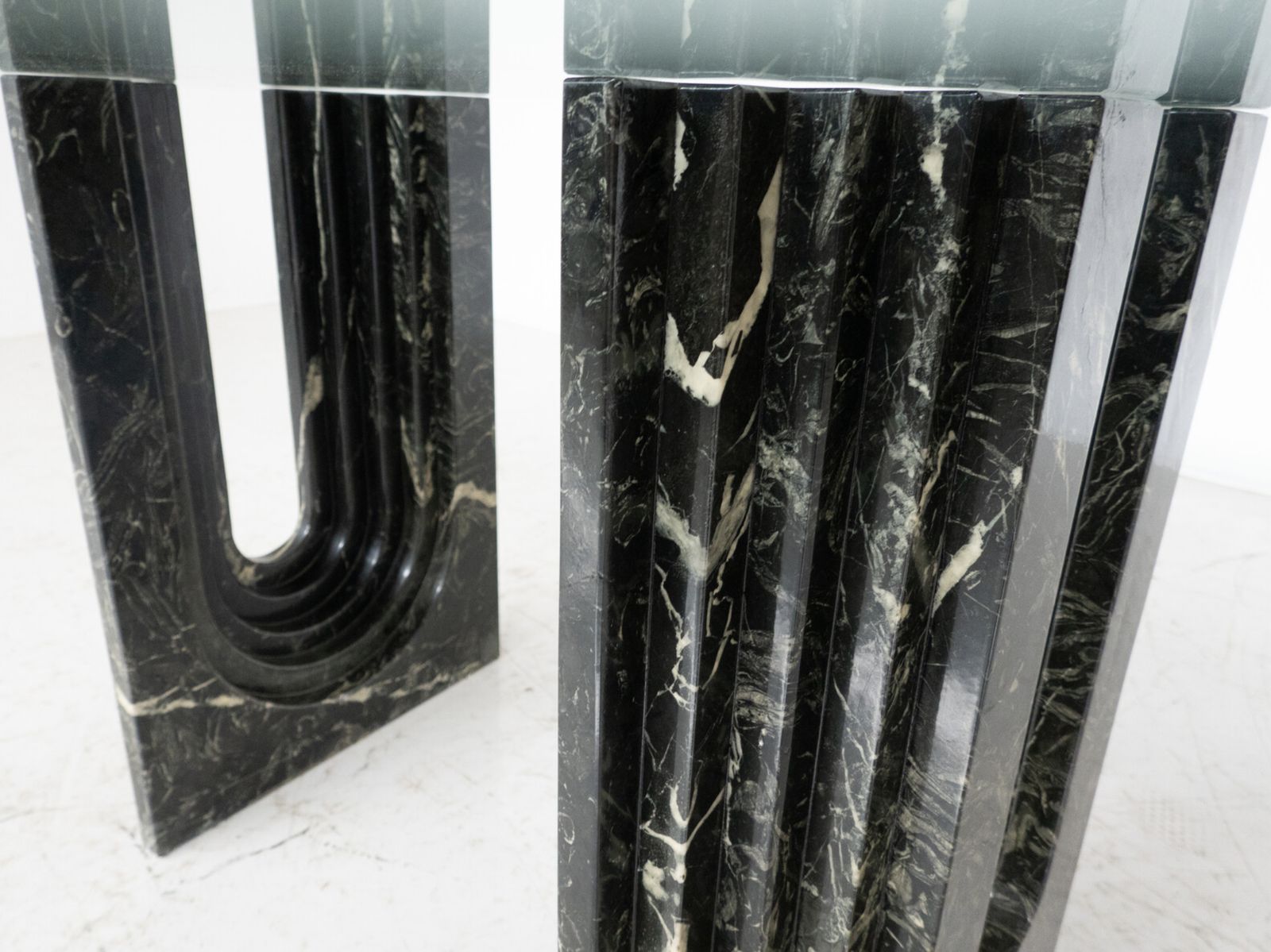 Mid Century Modern Dining Table By Carlo Scarpa, Marble And Glass, Italy, 1960s photo for sale