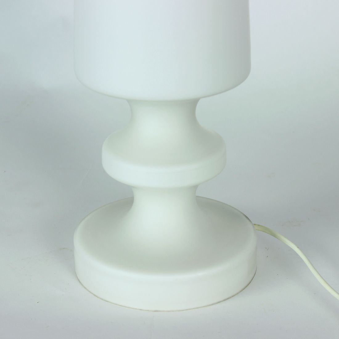 White Opaline Glass Table Lamp In Chessman Design, Stefan Tabery 1960s photo 290.0