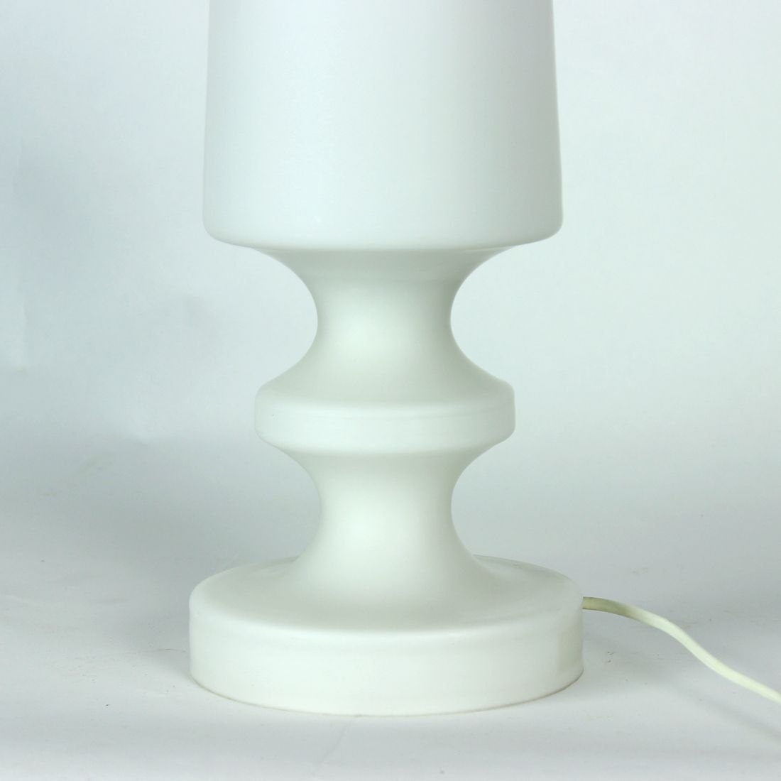 White Opaline Glass Table Lamp In Chessman Design, Stefan Tabery 1960s photo vinterior