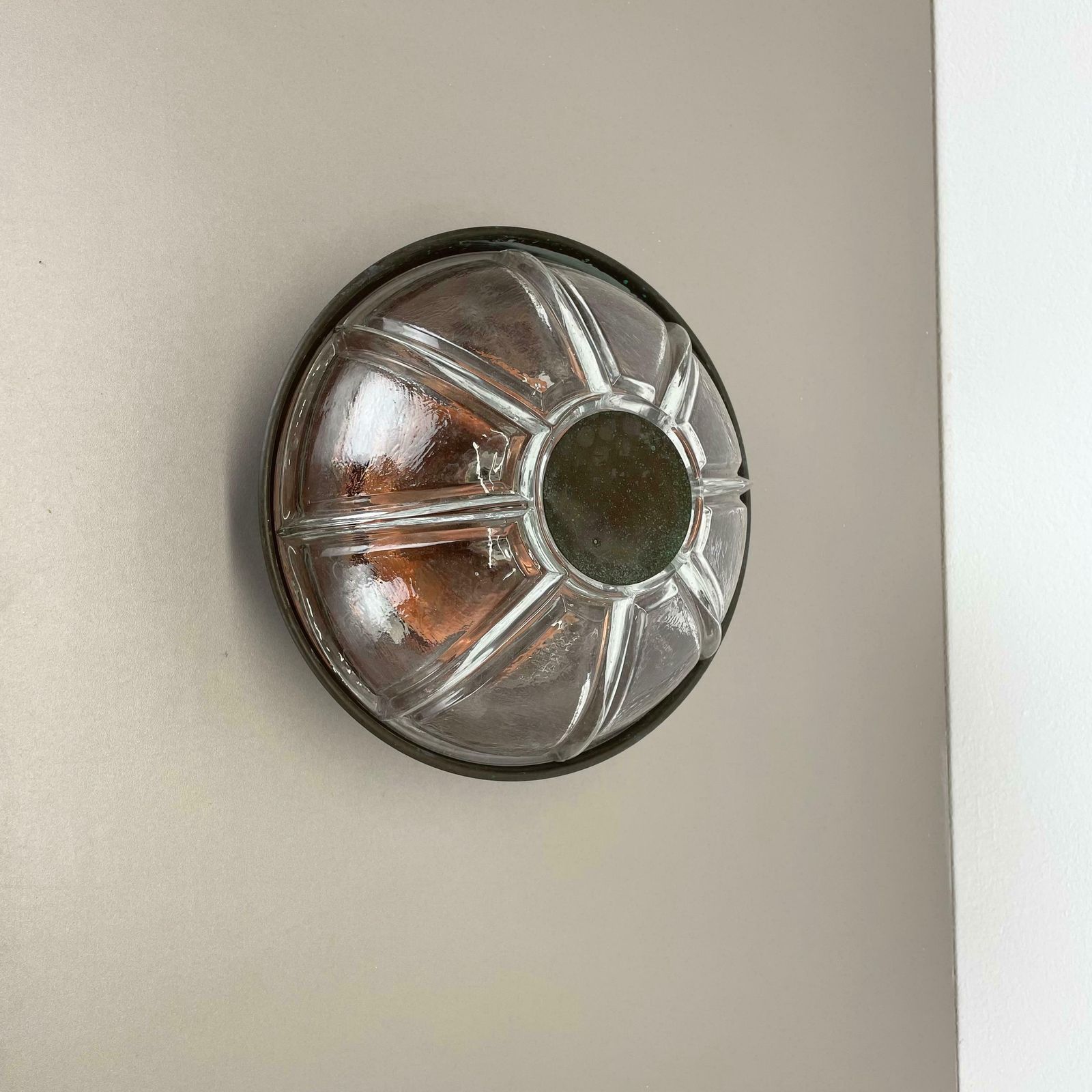 Unique Brutalist Boom Copper And Glass Wall Light By Bega Lights, Germany, 1980s photo furniture