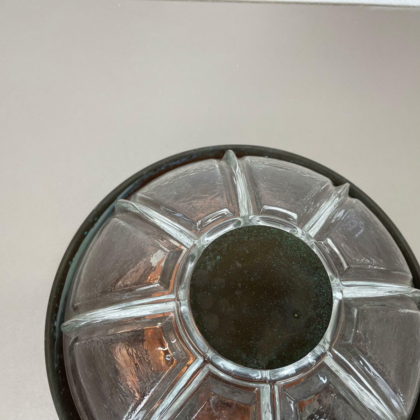 Unique Brutalist Boom Copper And Glass Wall Light By Bega Lights, Germany, 1980s photo vintage