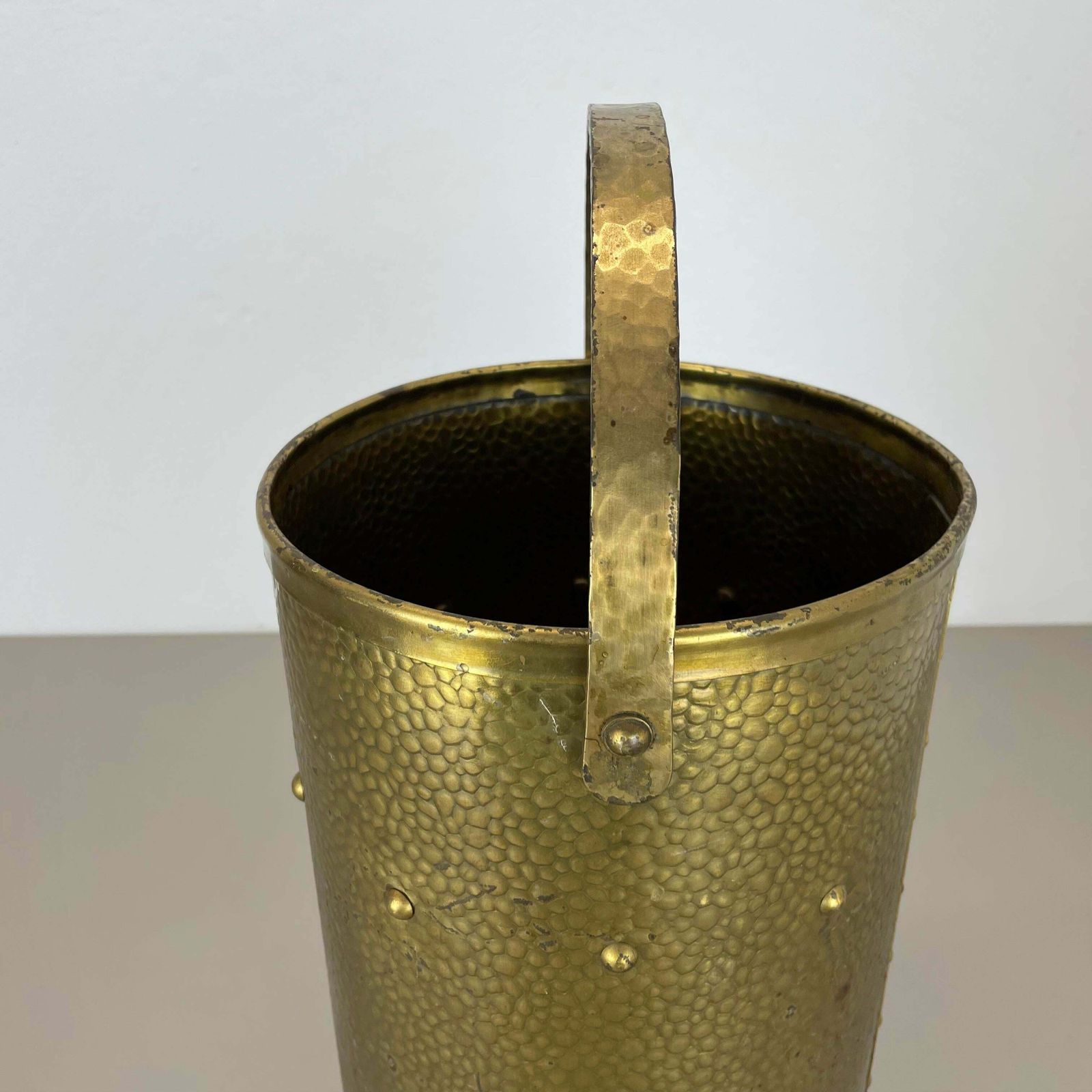 photo furniture Rare Original Hollywood Regency Bauhaus Brass Umbrella Stand, Austria, 1950s
