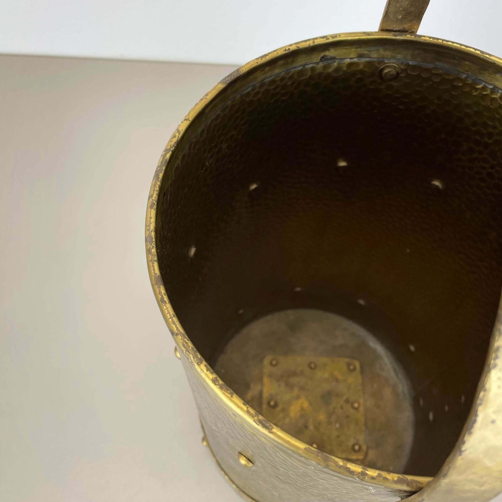 Home Decor Rare Original Hollywood Regency Bauhaus Brass Umbrella Stand, Austria, 1950s photo