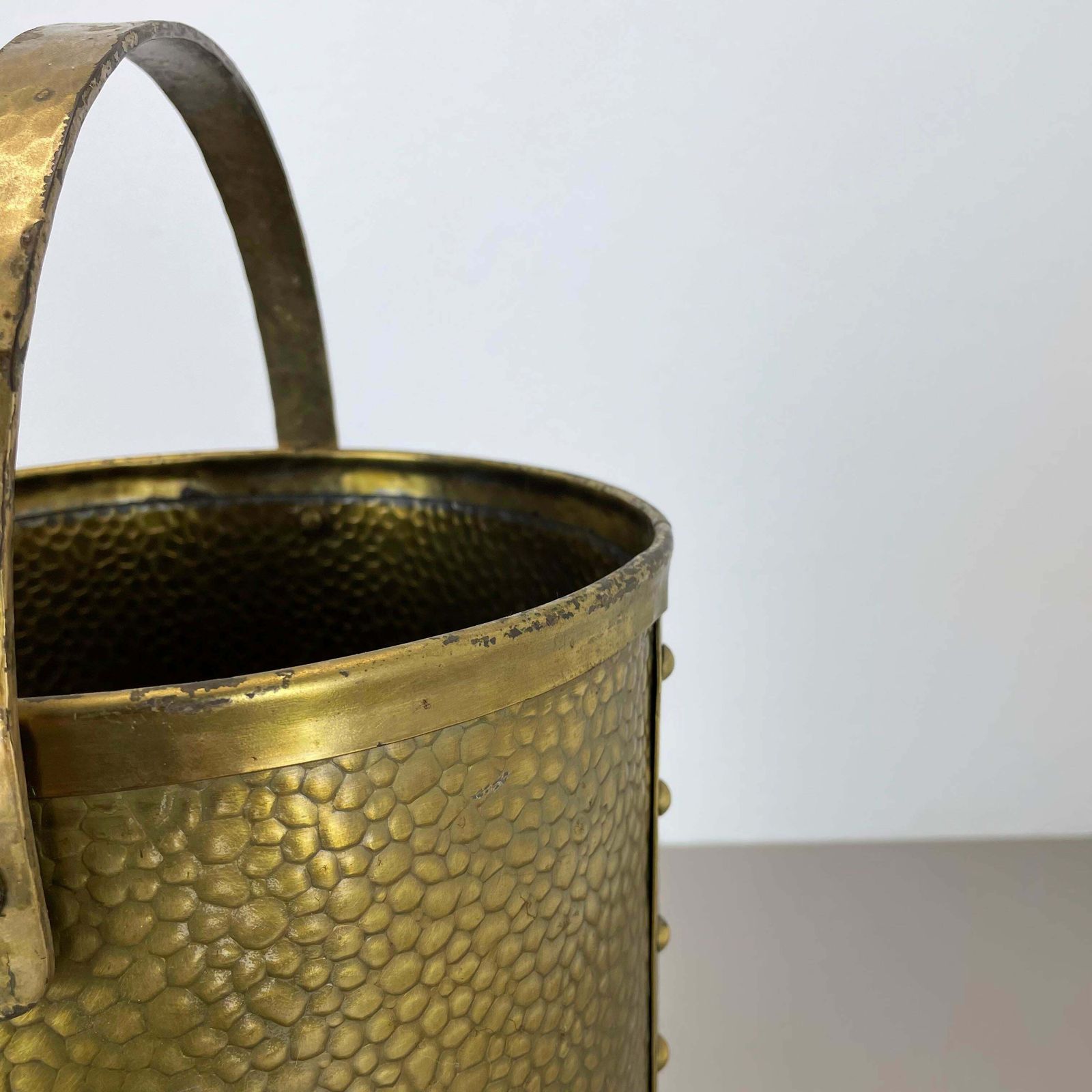 photo buy Rare Original Hollywood Regency Bauhaus Brass Umbrella Stand, Austria, 1950s