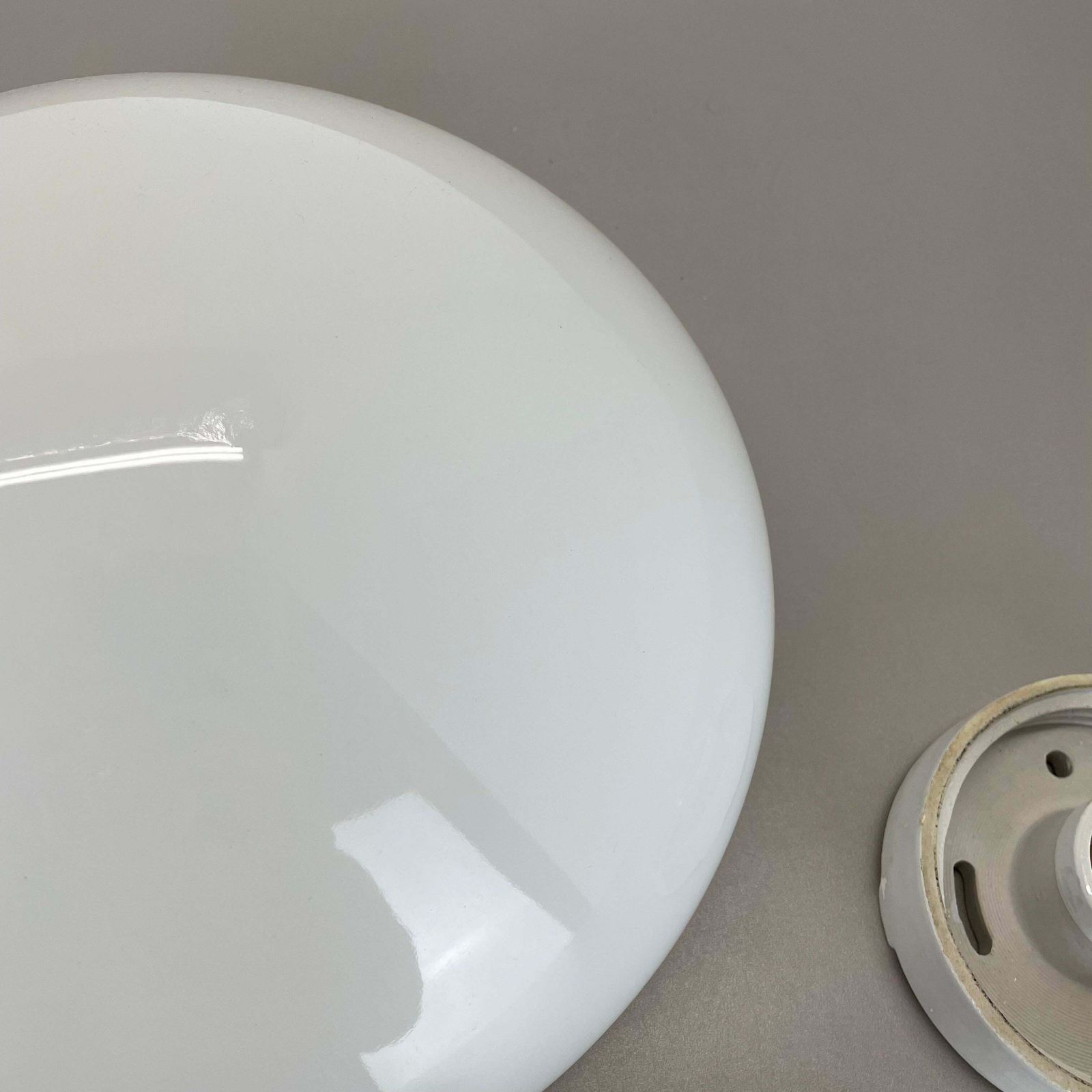 photo for sale 30cm Glass Ceiling Wall Light "Wv339" By Wilhelm Wagenfeld Lindner Germany, 1960
