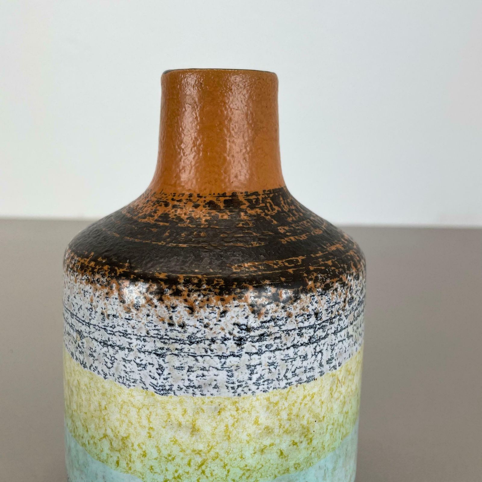 Rare Multicolor Fat Lava Ceramic Vase Veb Haldensleben, Gdr Germany, 1970s photo buy