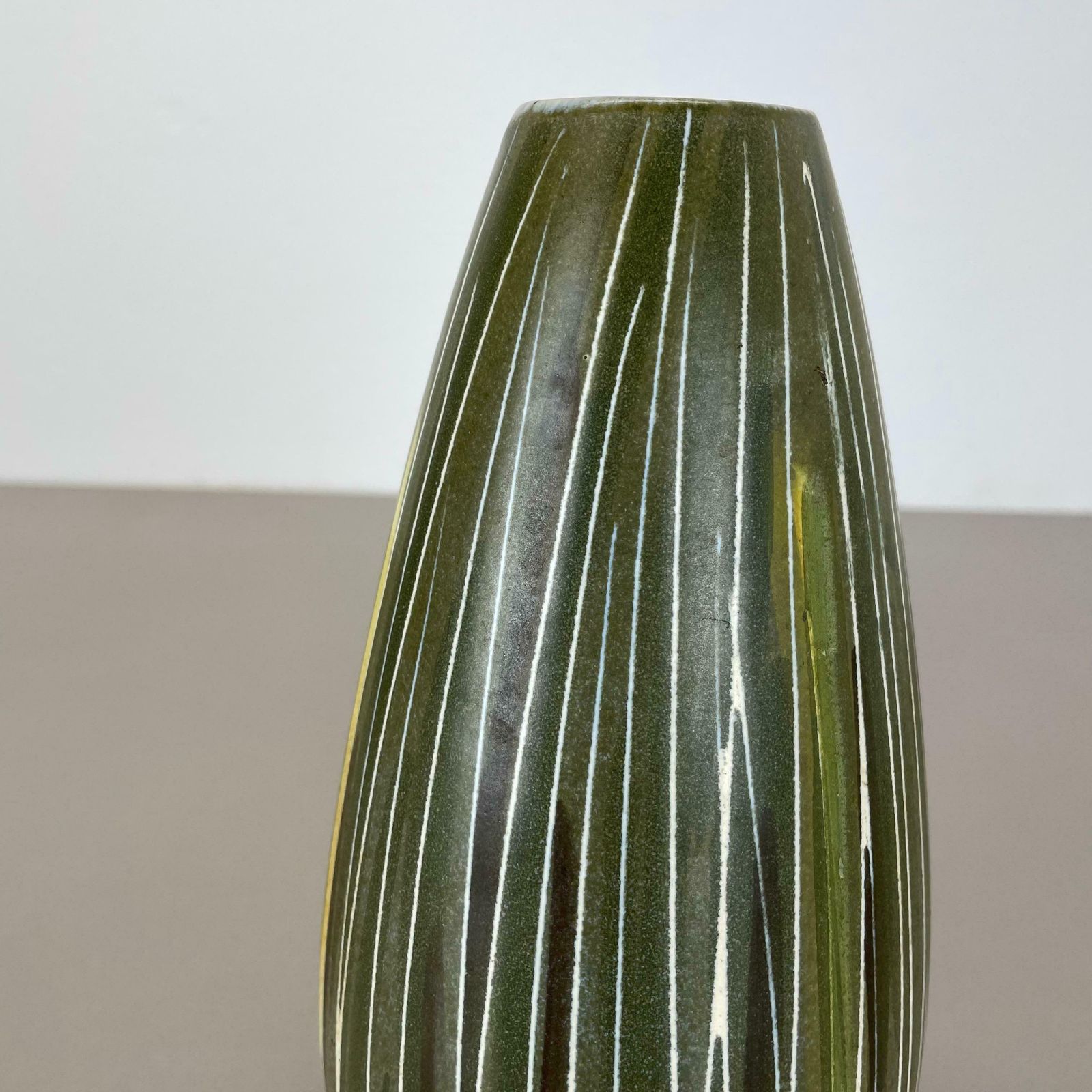 Rare Lovely Pottery Fat Lava "Lines" Vase By übelacker Ceramics, Germany, 1970 photo buy