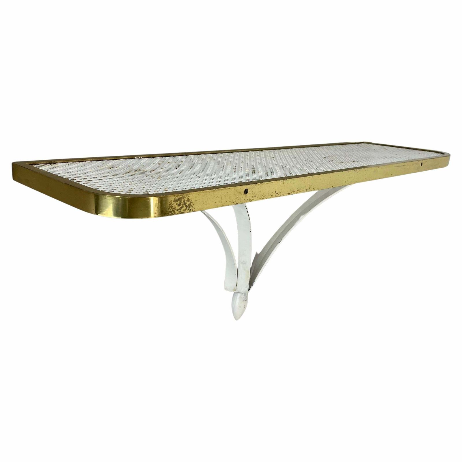 Metal Brass Etagere Wall Board "Rigituelle" Mathieu Mategot Attrib., France 1950