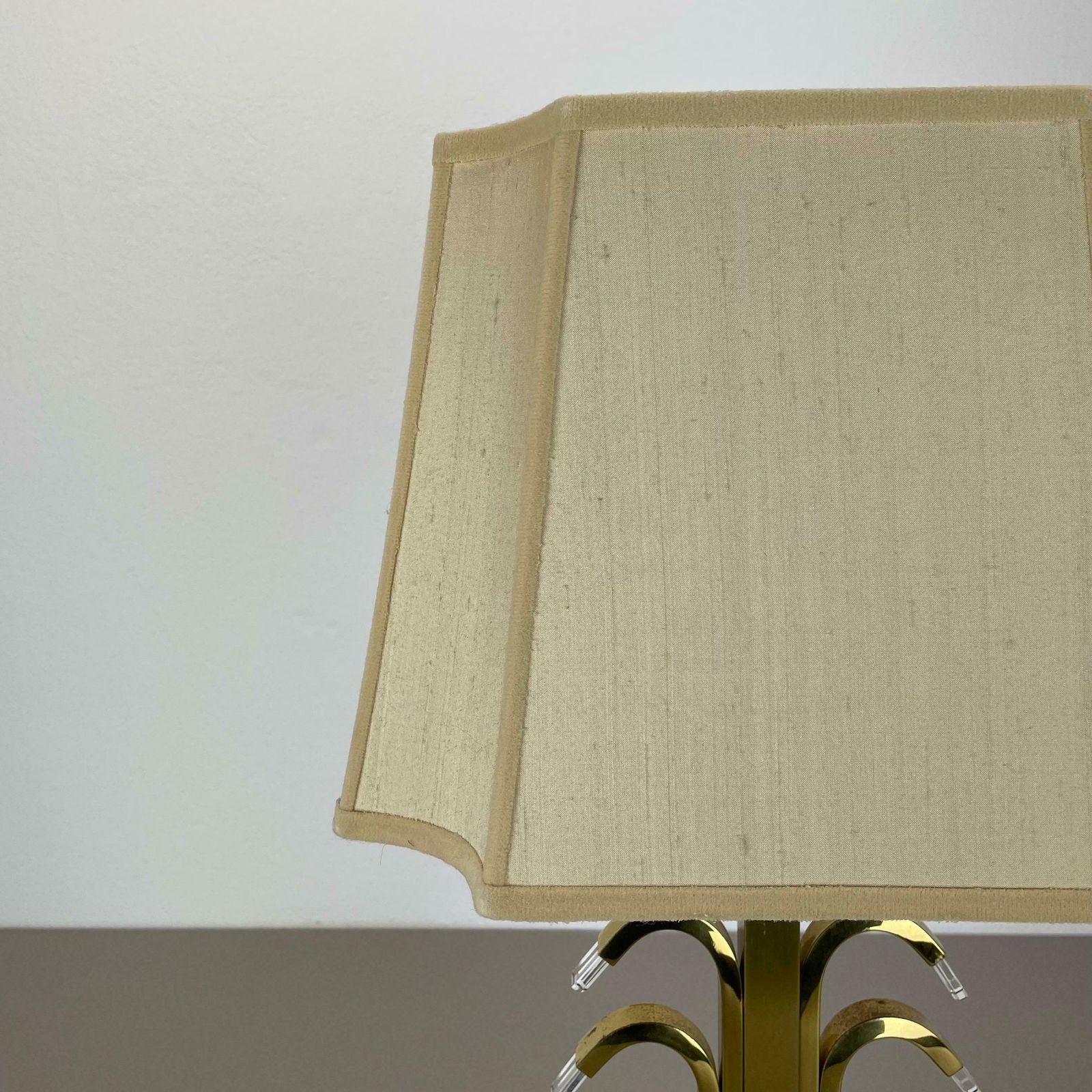 Hollywood Regency Style Brass And Acryl Table Light By Wkr Lights, Germany 1970s photo vinterior