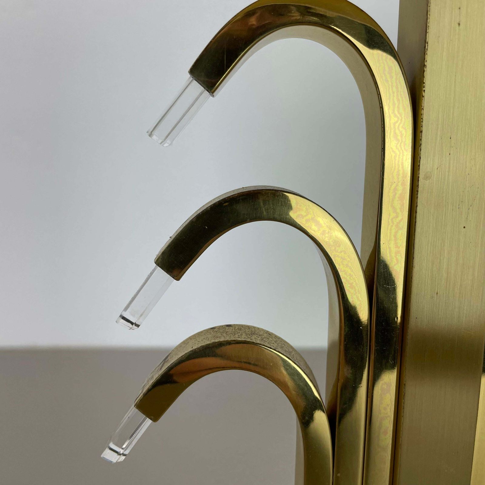 Lighting Hollywood Regency Style Brass And Acryl Table Light By Wkr Lights, Germany 1970s photo