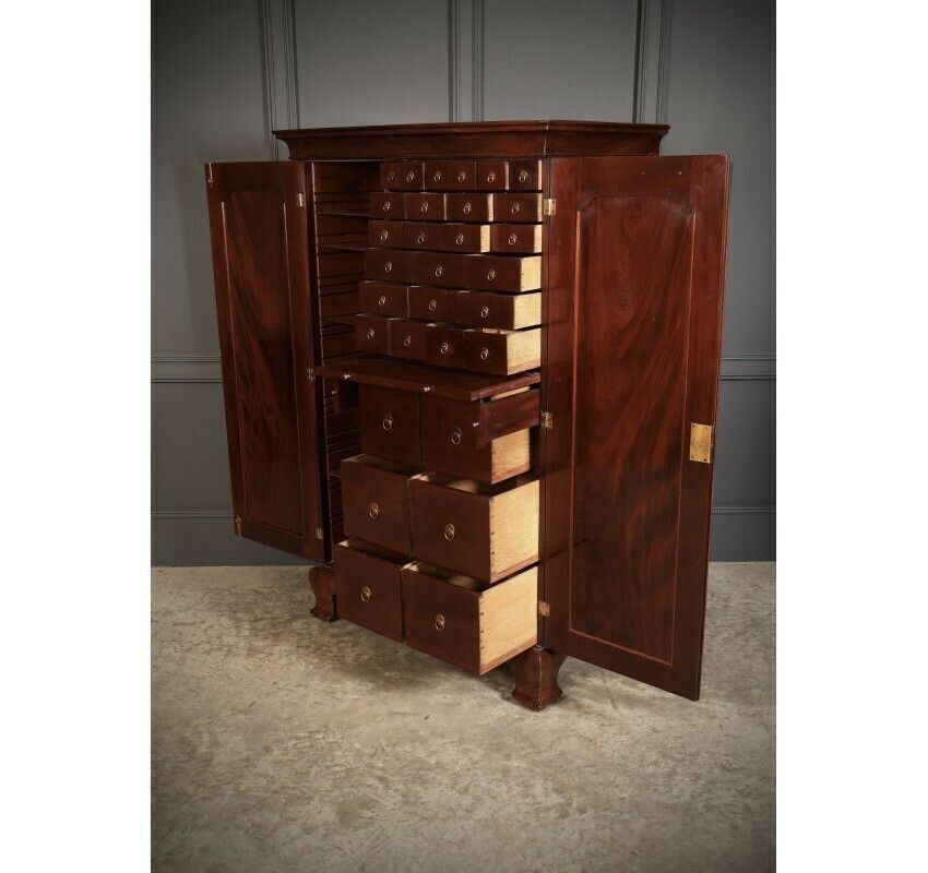 3027.96 Rare George III Mahogany Apothecary Cabinet photo