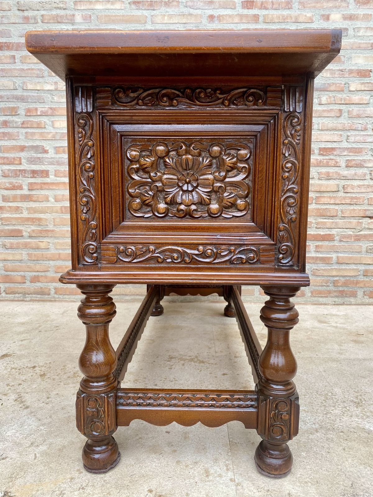 Spanish Console With Four Carved Drawers And Original Hardware photo 2720.0