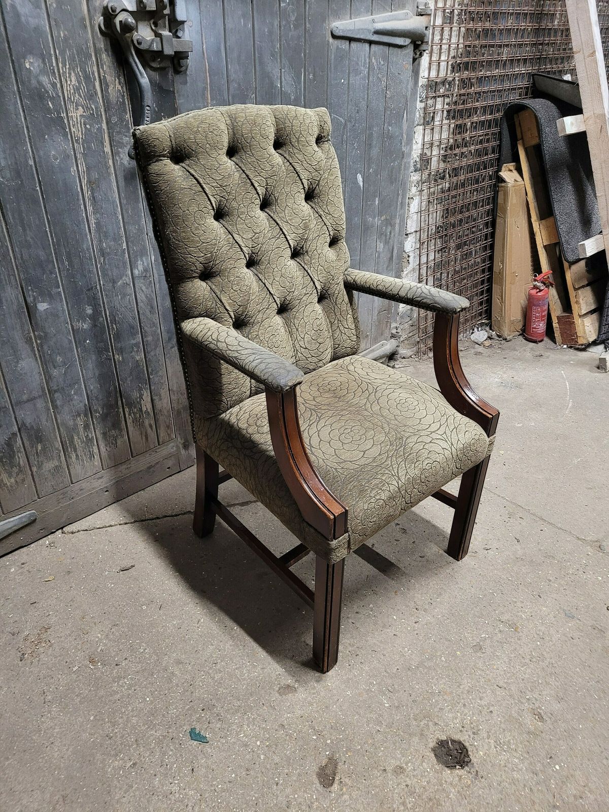 Antique Fabric Gainsborough Armchair Desk Chair photo for sale