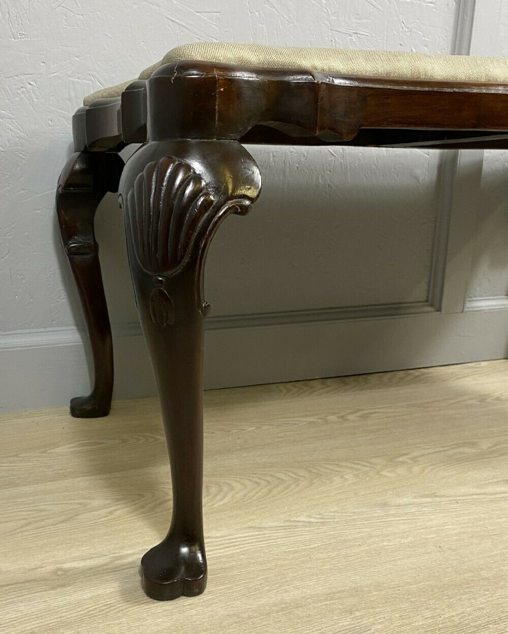 Edwardian Long Mahogany Window Seat photo furniture
