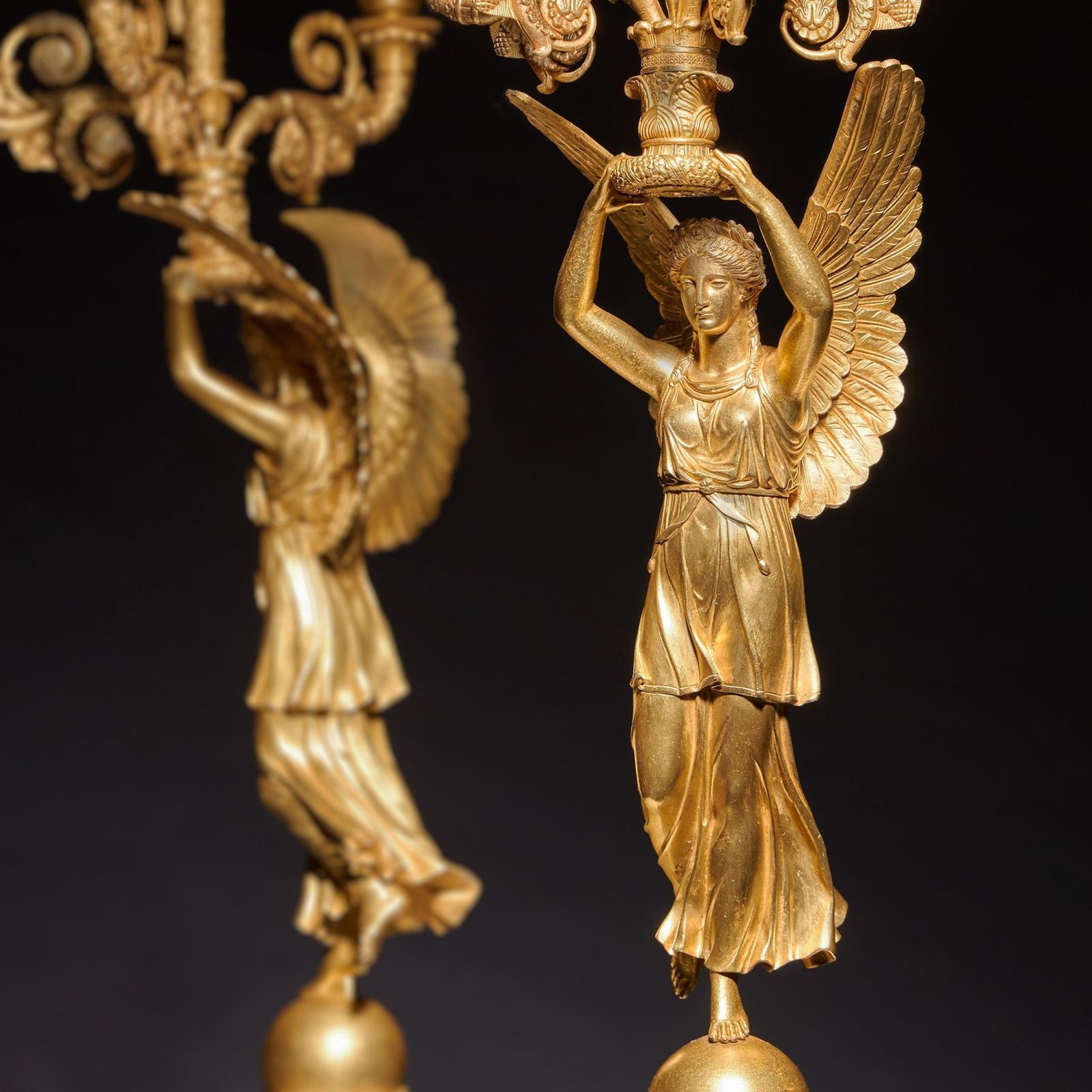 Exceptional Pair Of French Late Empire Gilt Bronze Candelabra Attributed To Pierre Philippe Thomire. photo furniture