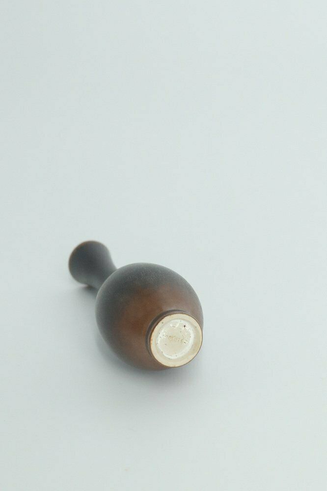 Small Mid Century Scandinavian Modern Collectible Wenge Stoneware Vases By John Andersson For Höganäs Ceramics, 1950s, Set Of 2 photo 258.0