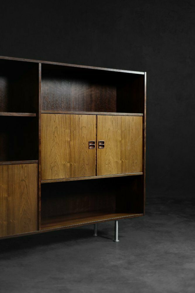Mid Century Scandinavian Modern Rosewood Highboard With Bar By æ. Jensen & T. Mølholm For Herning, 1960s photo Furniture
