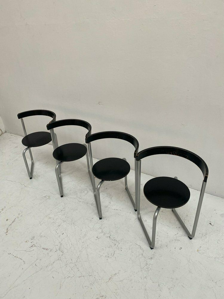 Plywood Dining Chairs By Erik Magnussen, Denmark, 1980s, Set Of 4 photo for sale
