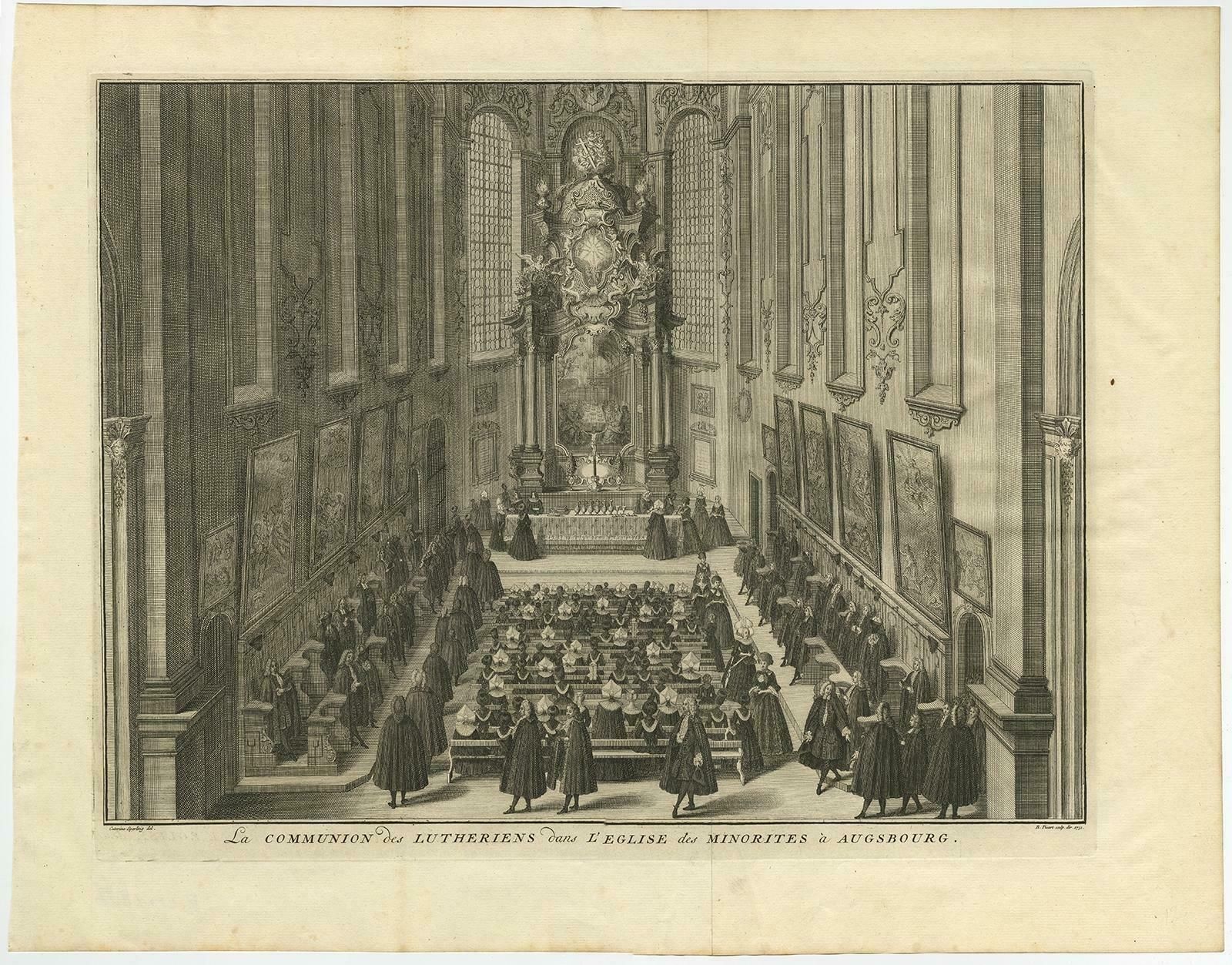 The Communion Of The Lutherans In The Minorite Church In Augsburg, Germany, 1730 photo furniture