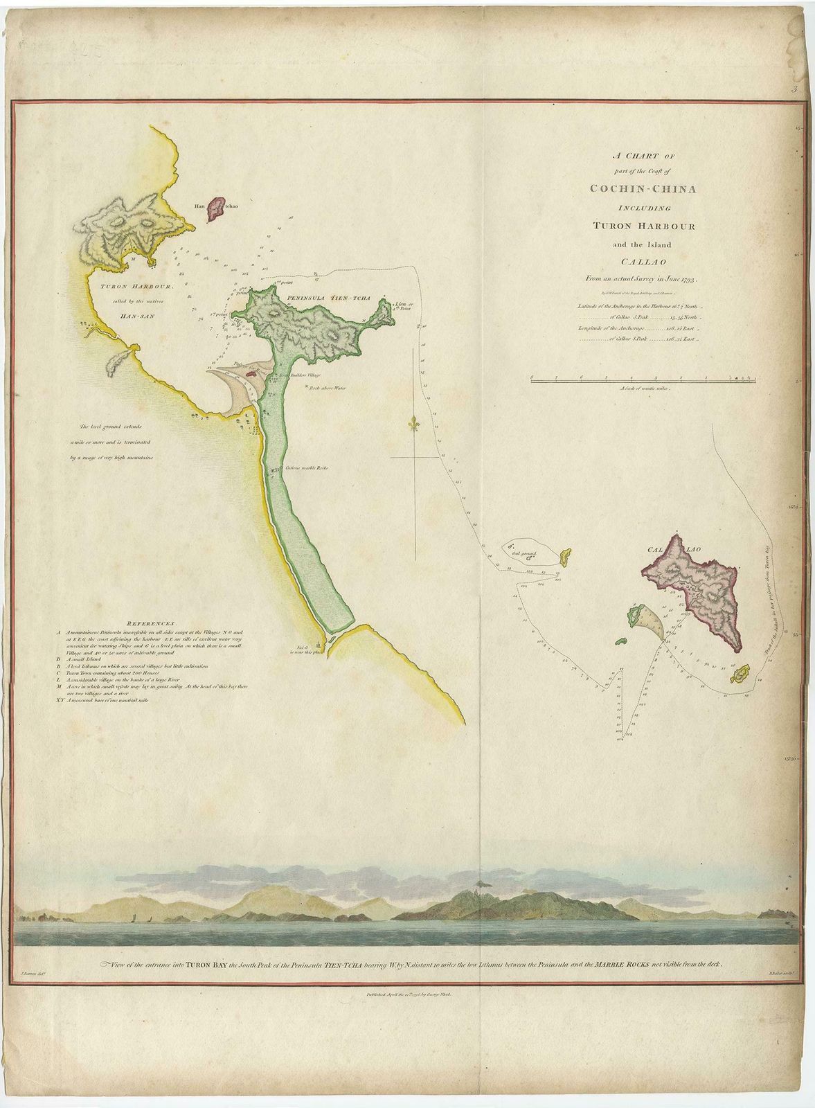 Map Of The Vietnamese Coast, Centered On Turon Harbor 'Da Nang Area', 1796 photo furniture
