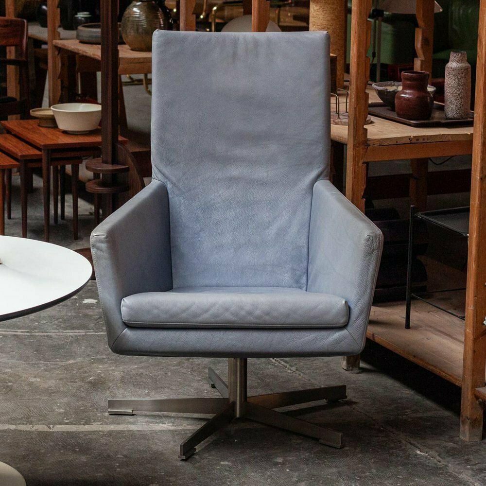 Swivel Armchair & Ottoman Attributed To Gerard Van Den Berg, 1980s, Set Of 2