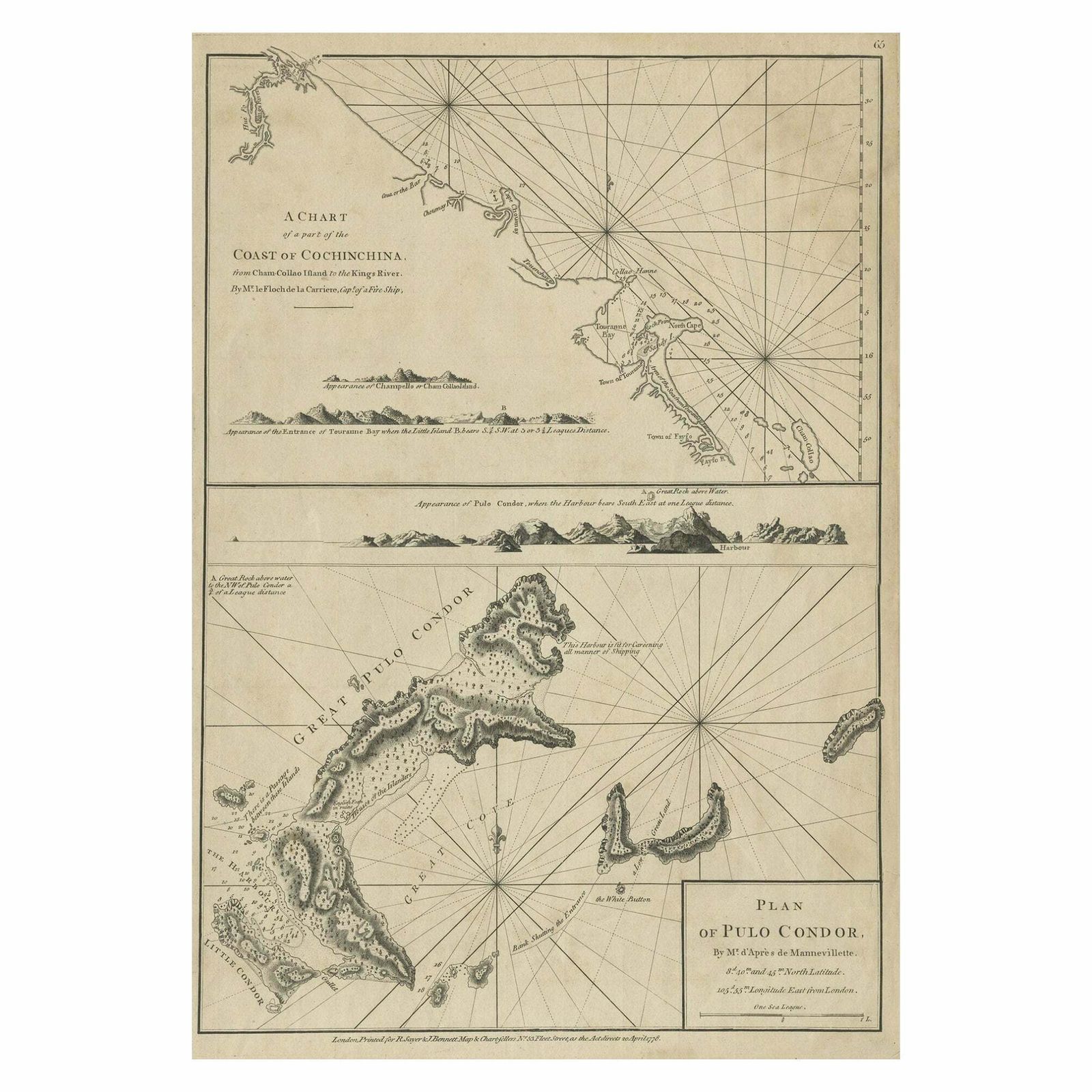 Chart Of The Coast Of Cochinchina' And 'Plan Of Pulo Condor', Vietnam, 1778