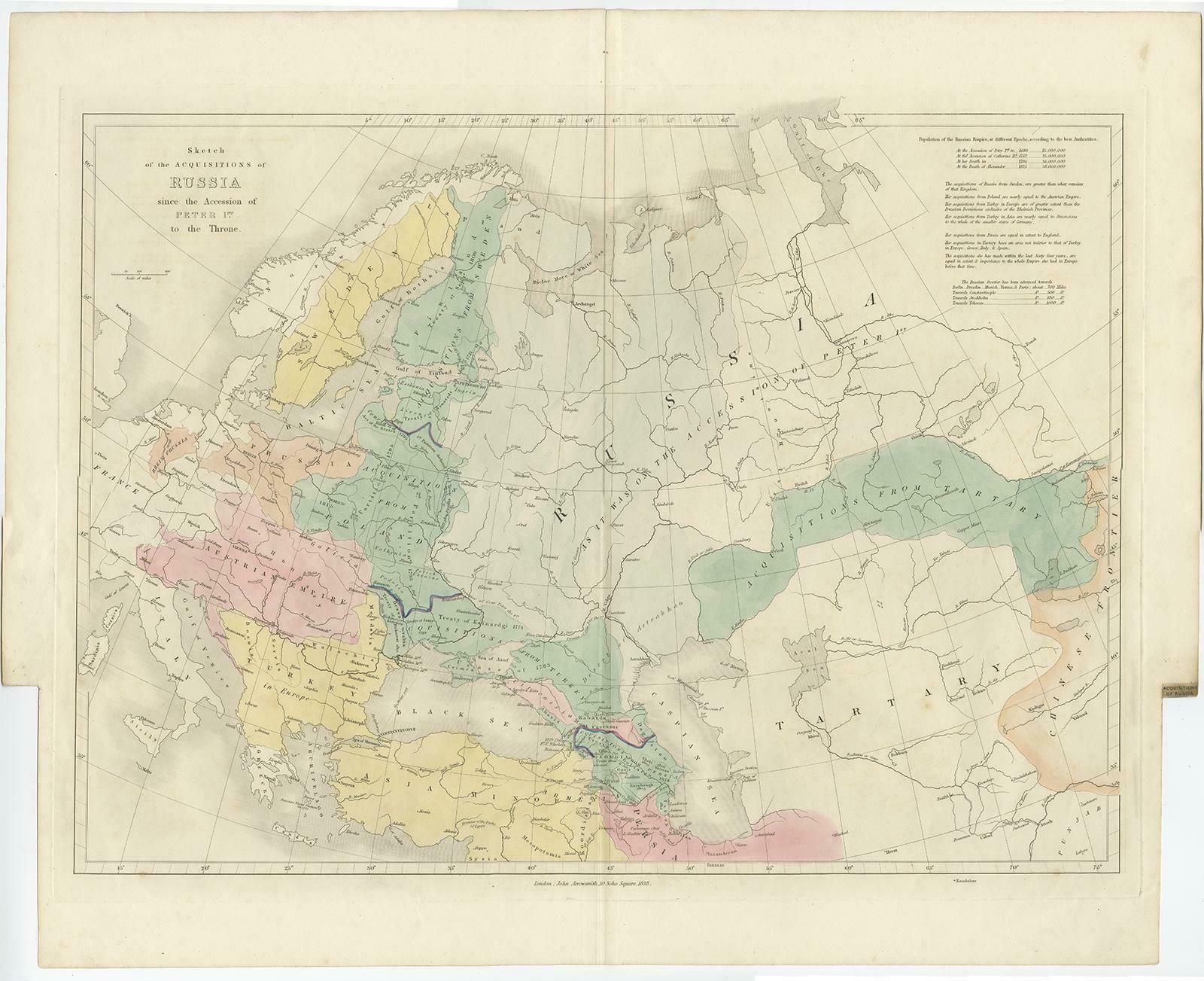 Historical Antique Map Of Russia, Examining The History Of Russia, 1838 photo furniture