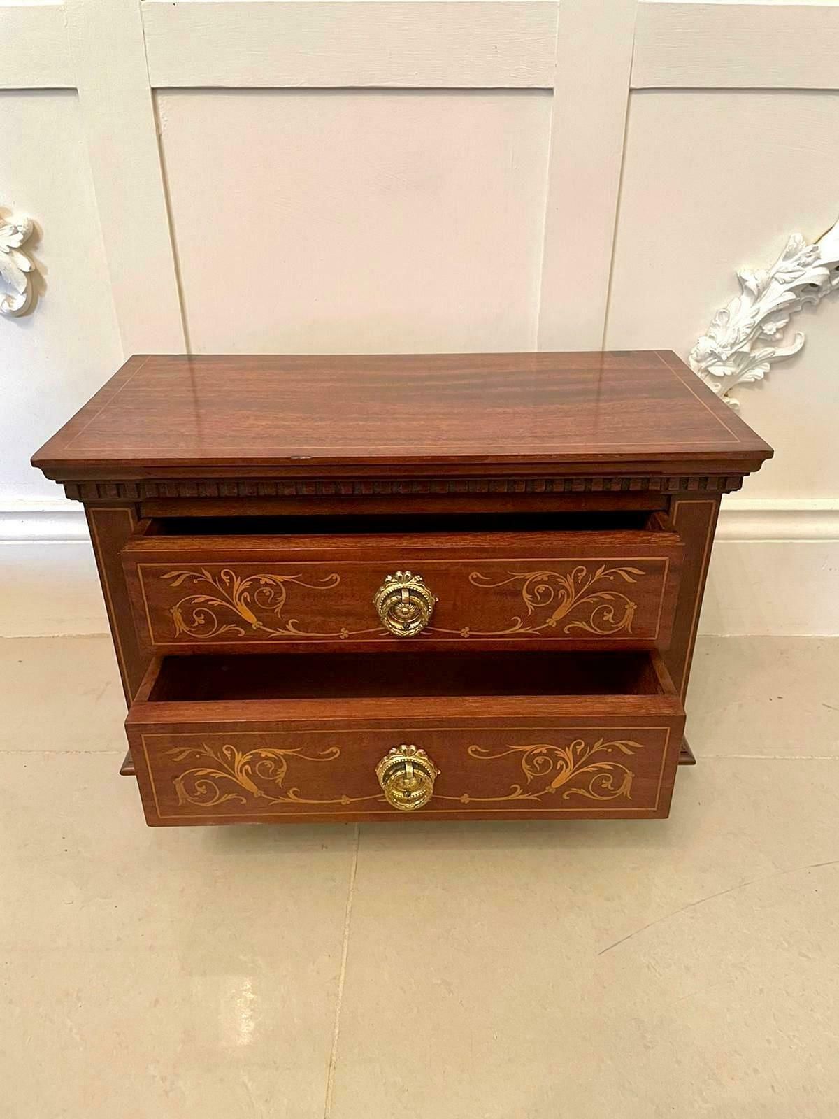 Quality Pair Of Antique Edwardian Inlaid Mahogany Chests photo 1385.0