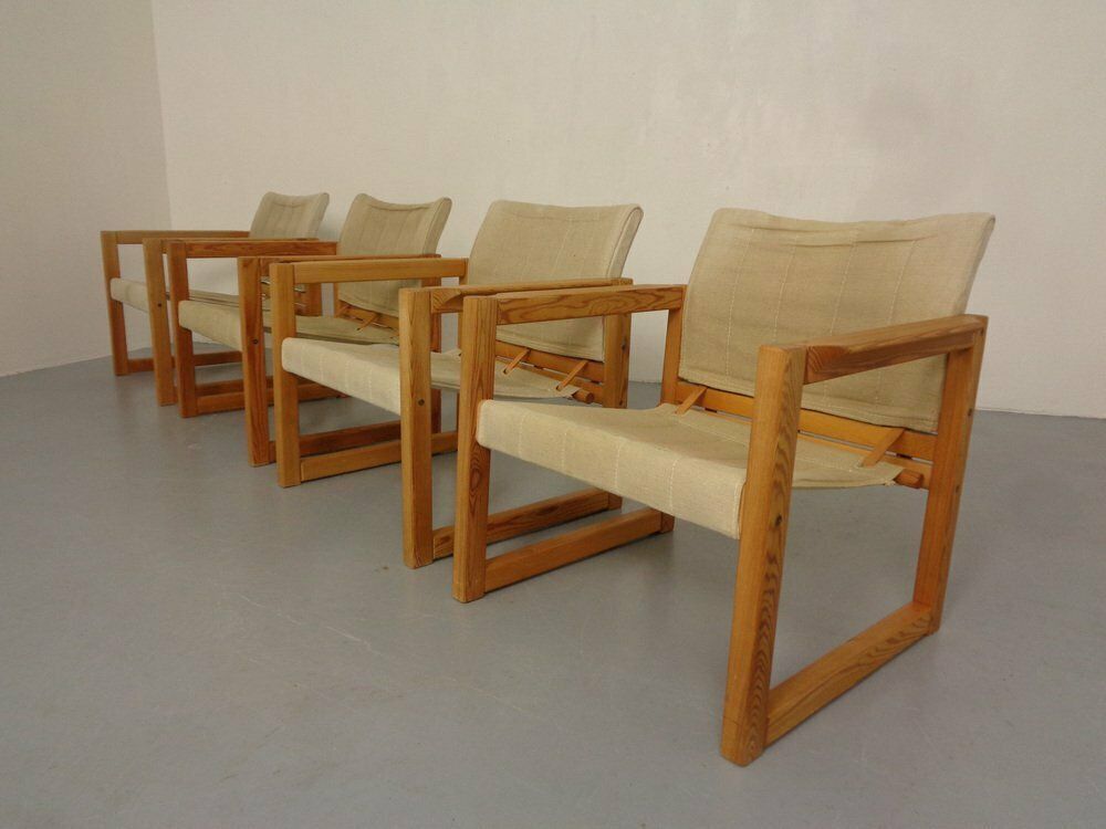 Diana Pine Wood Armchairs & Table By Karin Mobring For Ikea, 1970s, Set Of 5 photo Furniture