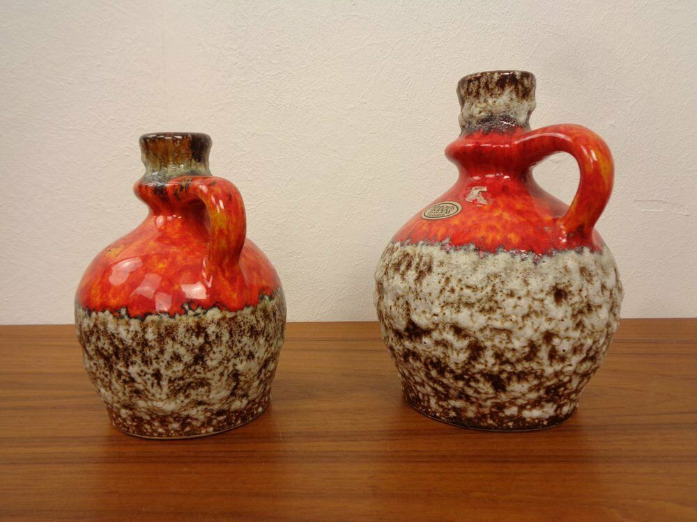 Fat Lava Ceramic Vases From Jopeko, 1970s, Set Of 2 photo for sale