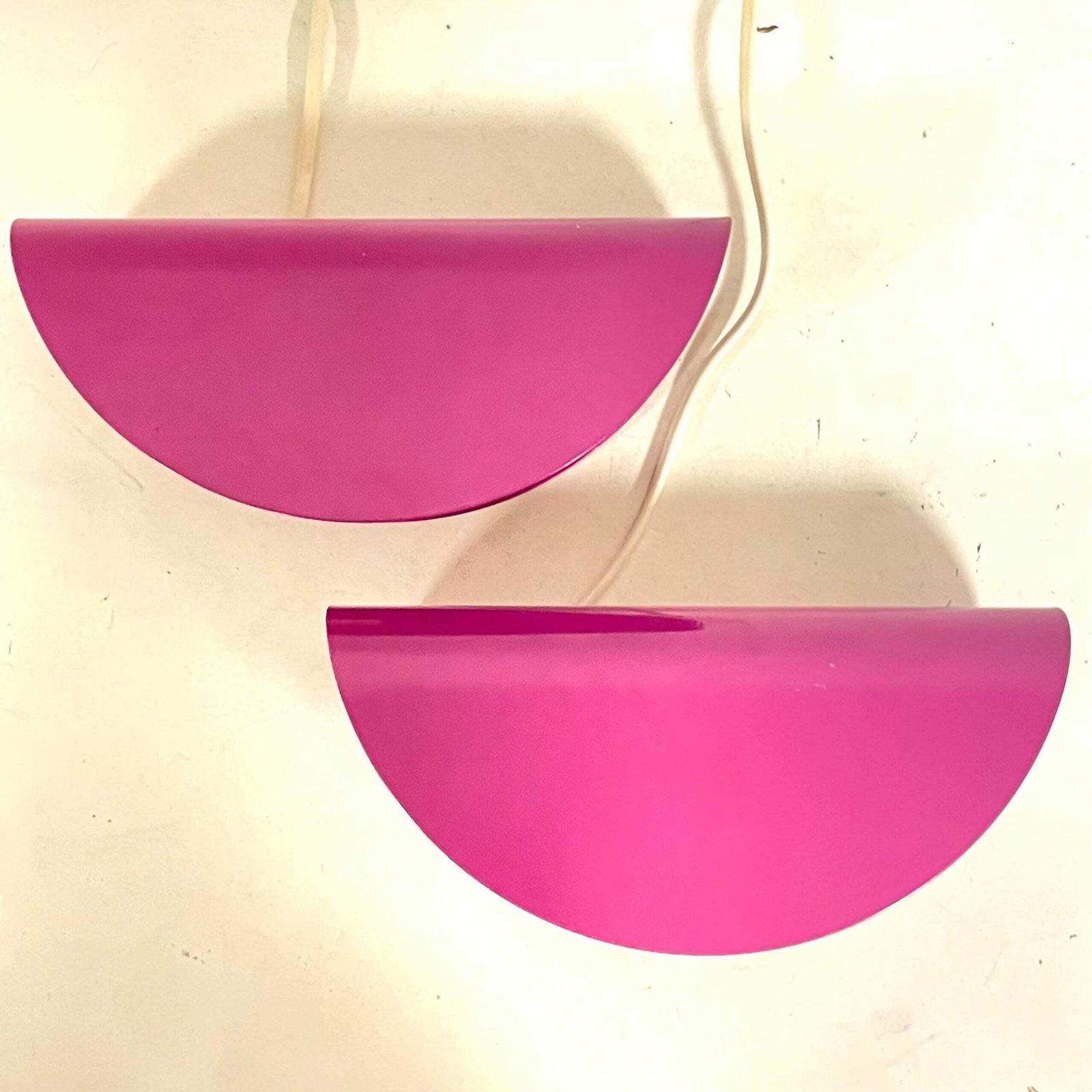 Pair Of Danish Minimalist Vintage Wall Lamps In Purple Painted Metal   Design By Nordlux